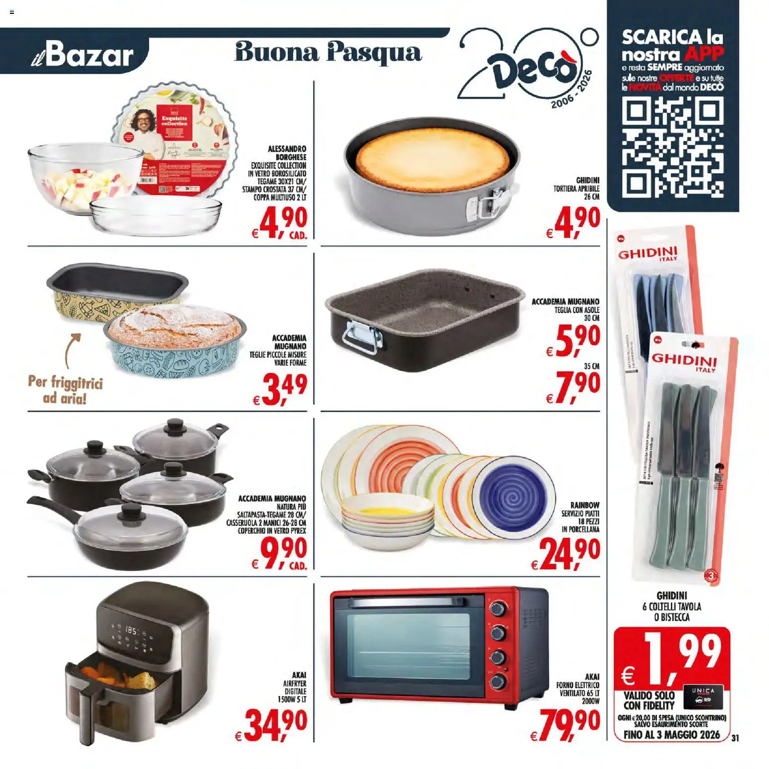 Volantino Decò del 27.03.2026 | Pagina: 31 | Prodotti: Tortiera, Forno, Casseruola, Forno elettrico
