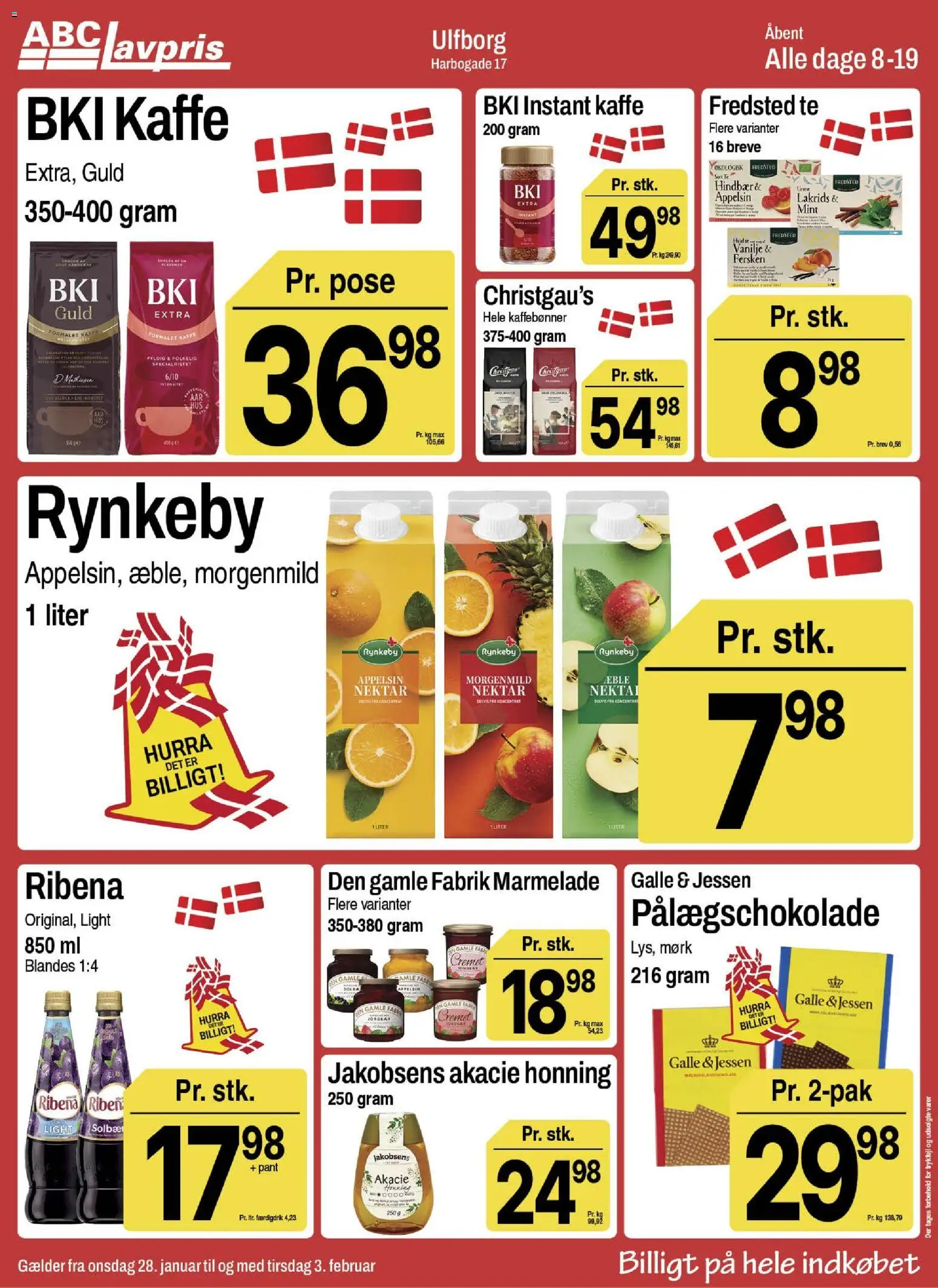 Abc Lavpris tilbudsavis – gyldig fra 28.01.2026 | Side: 11 | Produkter: Kaffe, Lakrids, Hindbær, Pålægschokolade