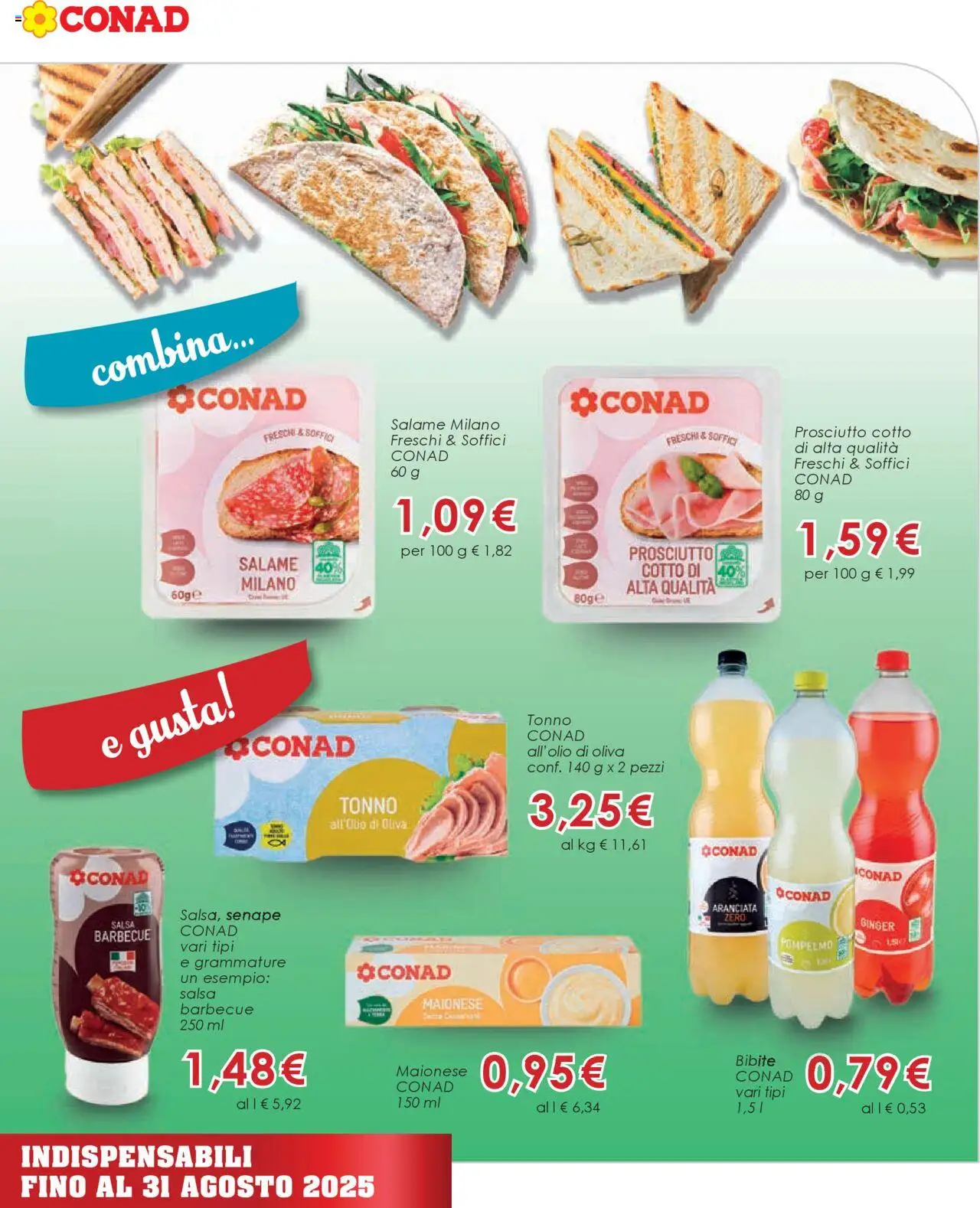 Volantino Conad del 23.07.2025 | Pagina: 5 | Prodotti: Maionese, Salsa, Barbecue, Bibite