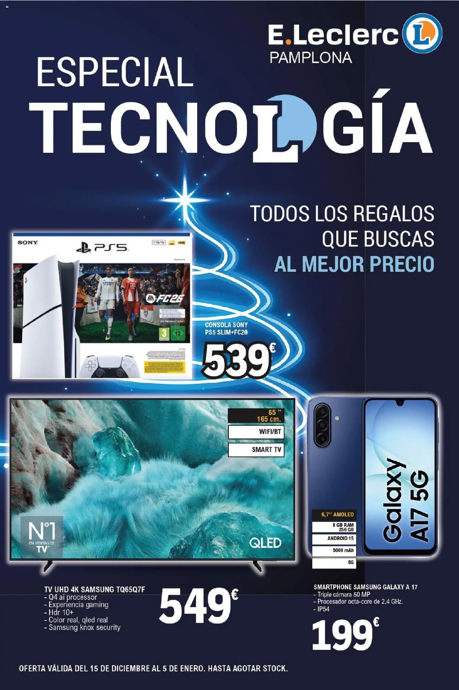 E.Leclerc folleto │ válido desde el 15.12.2025 | Página: 1 | Productos: Smartphone Samsung, Consola, Smartphone, Cámara