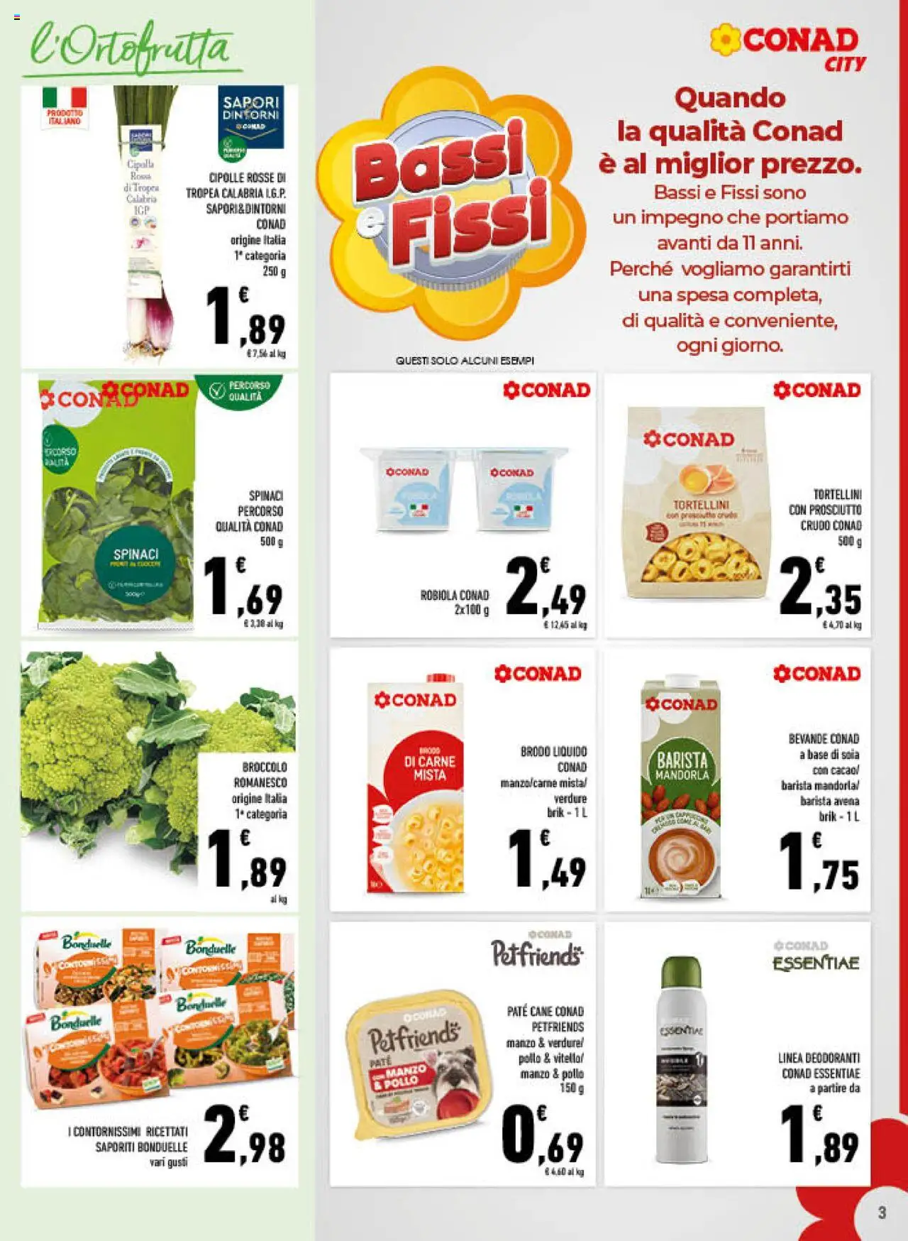 Volantino Conad del 22.10.2025 | Pagina: 3 | Prodotti: Prosciutto Crudo, Paté, Cipolle, Spinaci