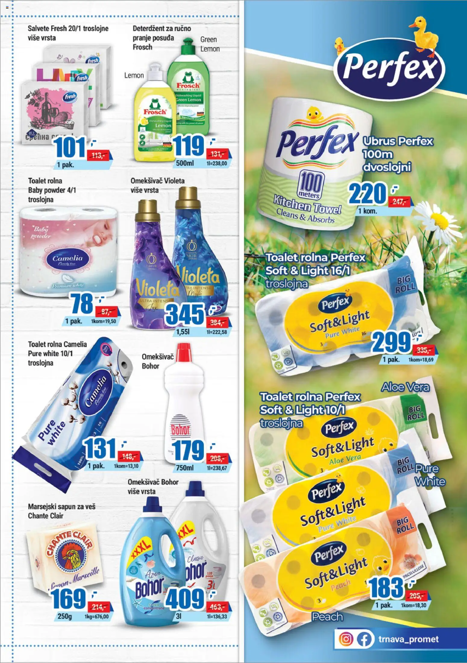 Trnava Promet katalog - važi od 02.04.2026 | Strana: 27 | Proizvode: Deterdžent, Salvete, Ubrus, Sapun