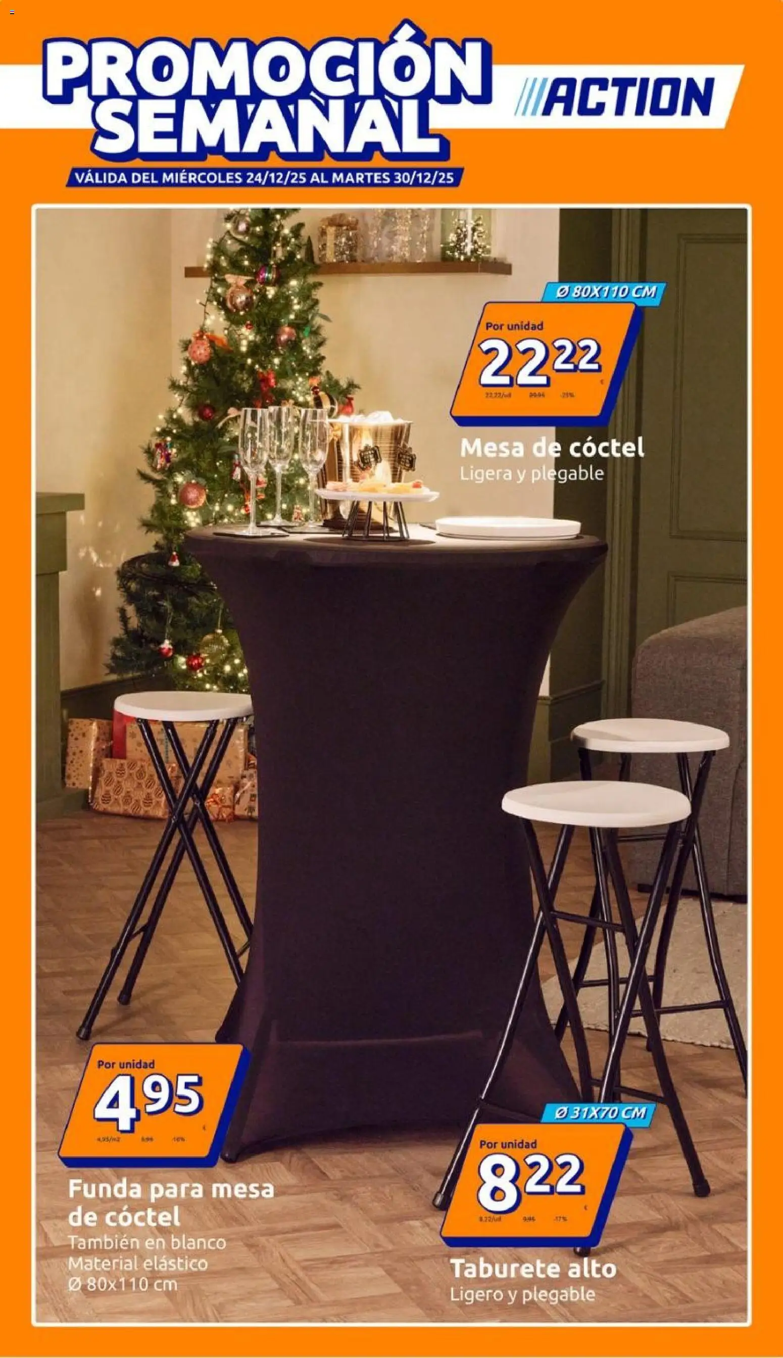 Action - Action ES week 52 2025 │ válido desde el 24.12.2025 | Página: 1 | Productos: Taburete, Funda, Mesa