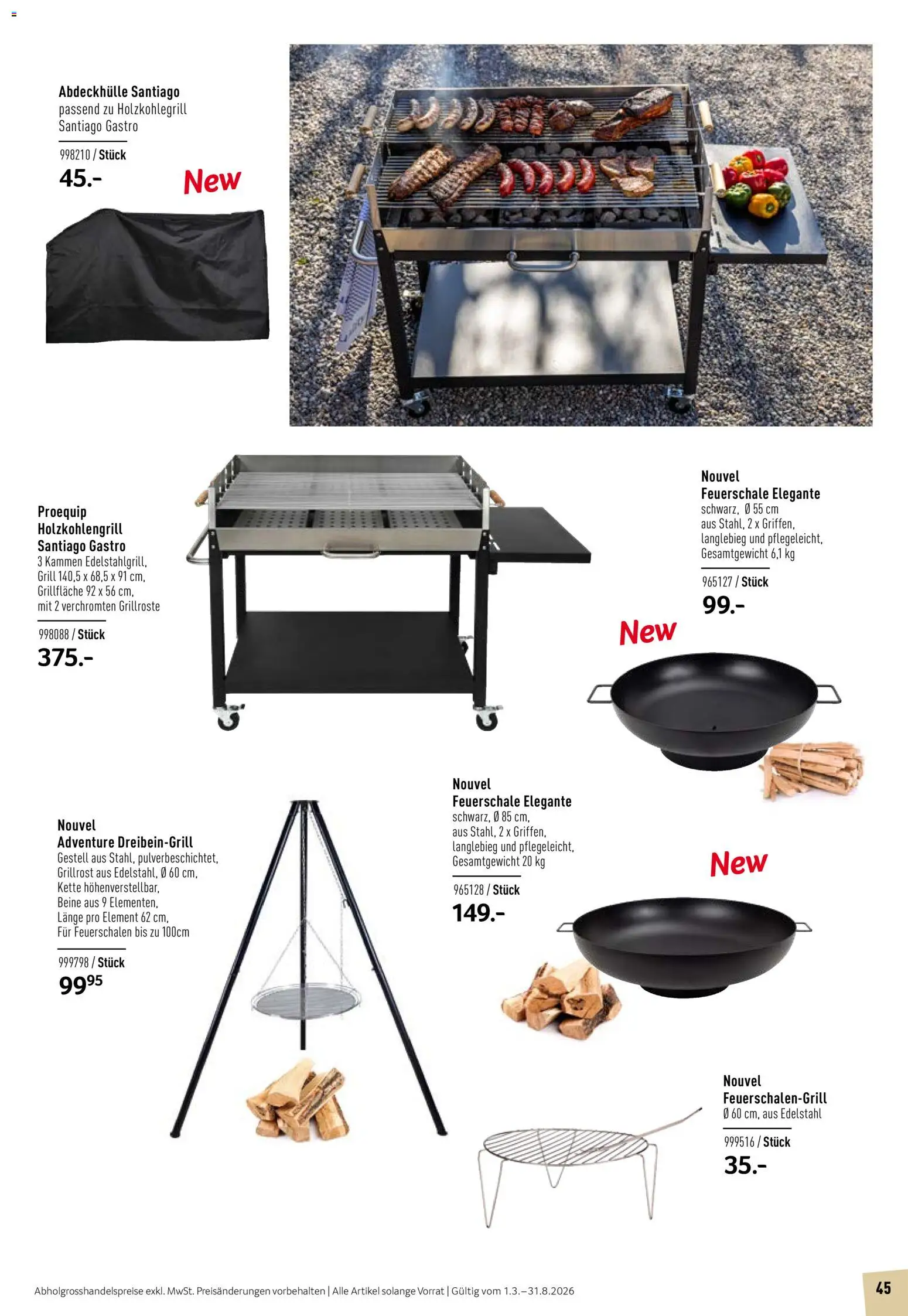 Prodega Aktionen Outdoor-Ausstattung – gültig ab 01.03.2026 | Seite: 45 | Produkte: Grill