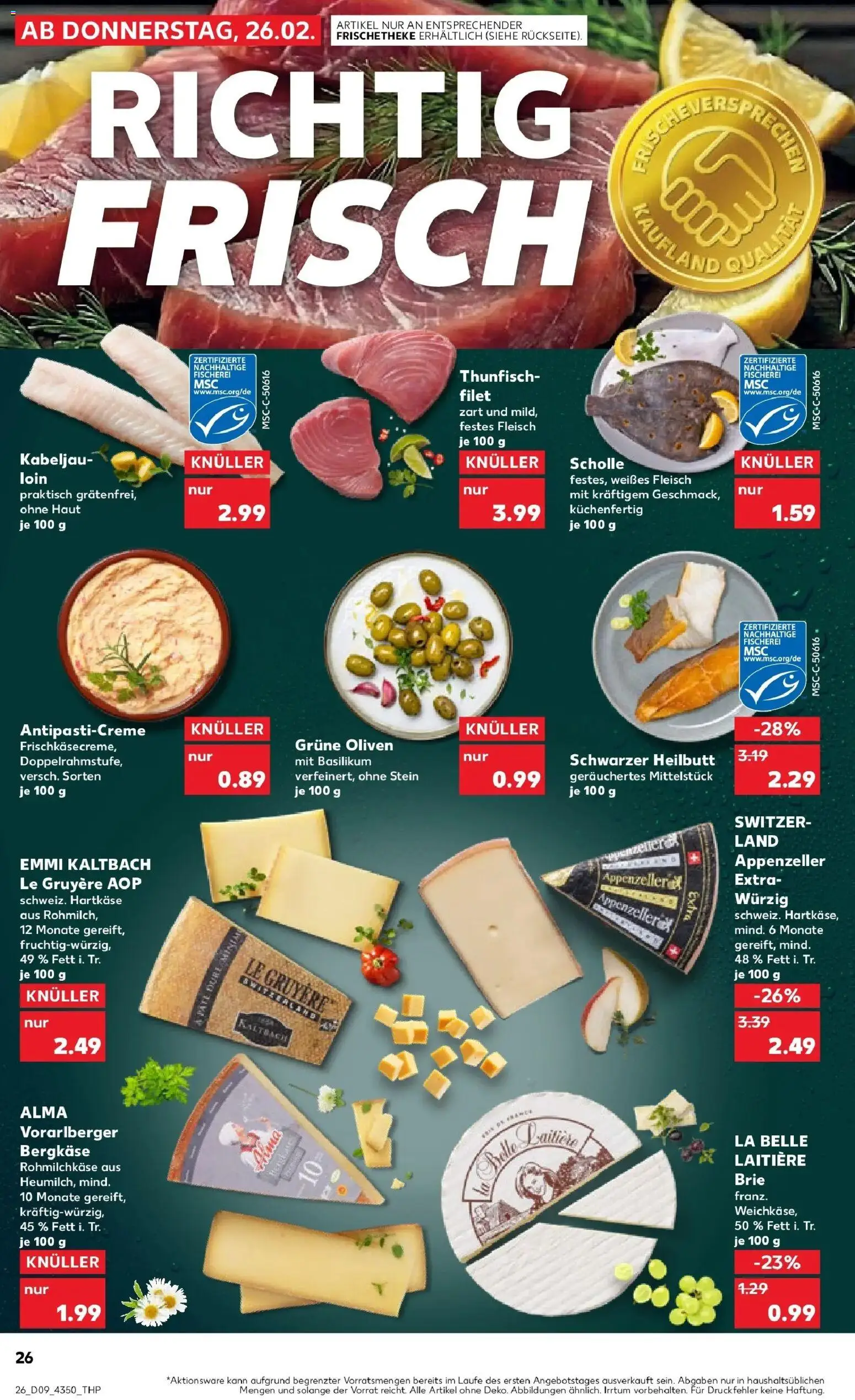 Kaufland prospekt Werder (Havel)	 – gültig ab 26.02.2026 | Seite: 26 | Produkte: Thunfisch, Fleisch