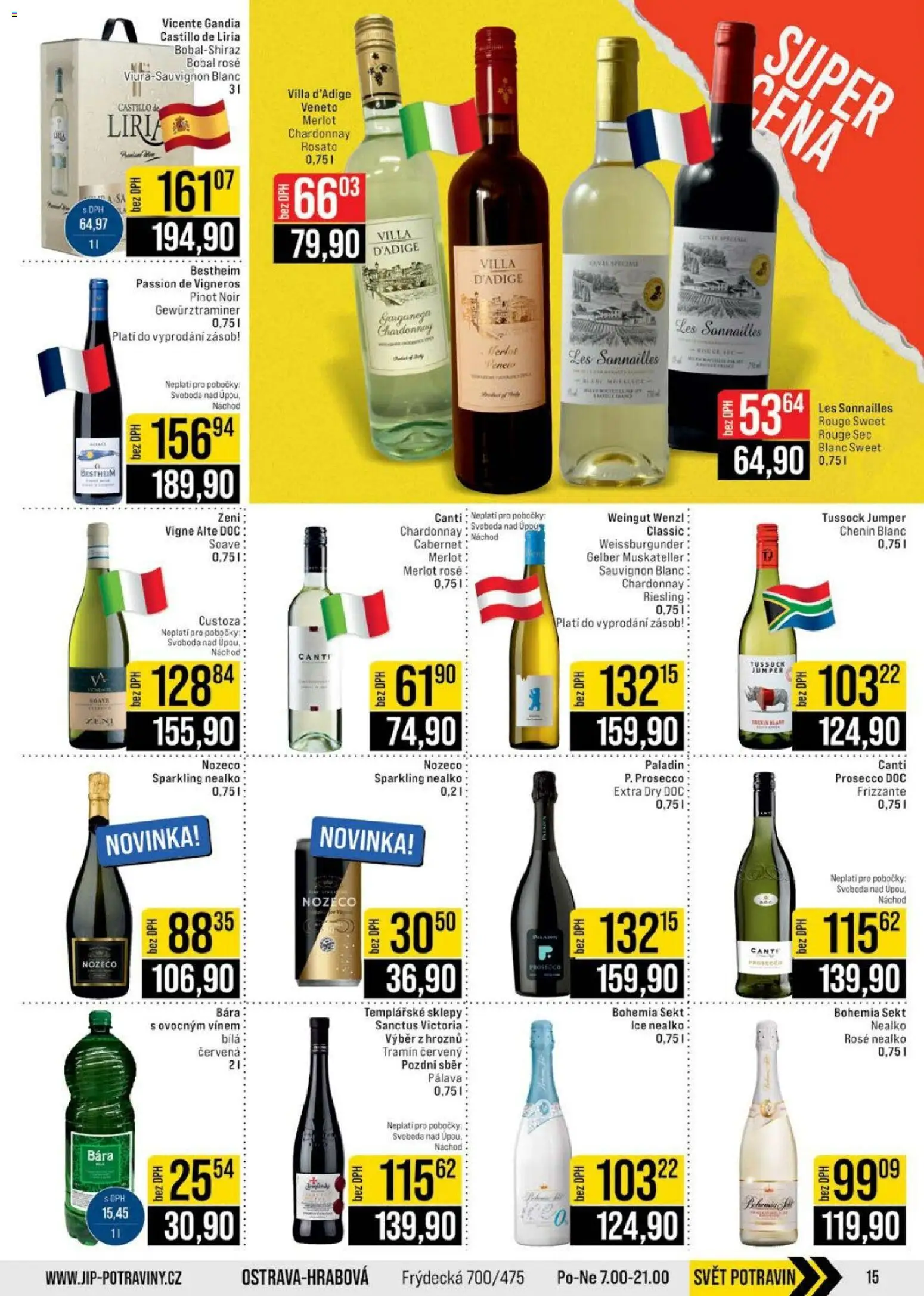 Jip leták - Cash & Carry od 28.01.2026 | Strana: 15 | Produkty: Prosecco, Sekt, Pinot Noir, Gewürztraminer