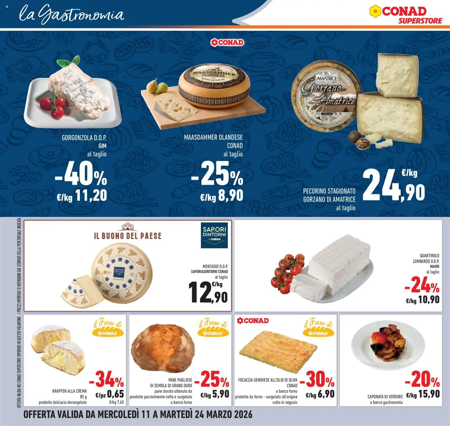 Volantino Conad del 11.03.2026 | Pagina: 18 | Prodotti: Crema, Pane, Il forno, Gorgonzola