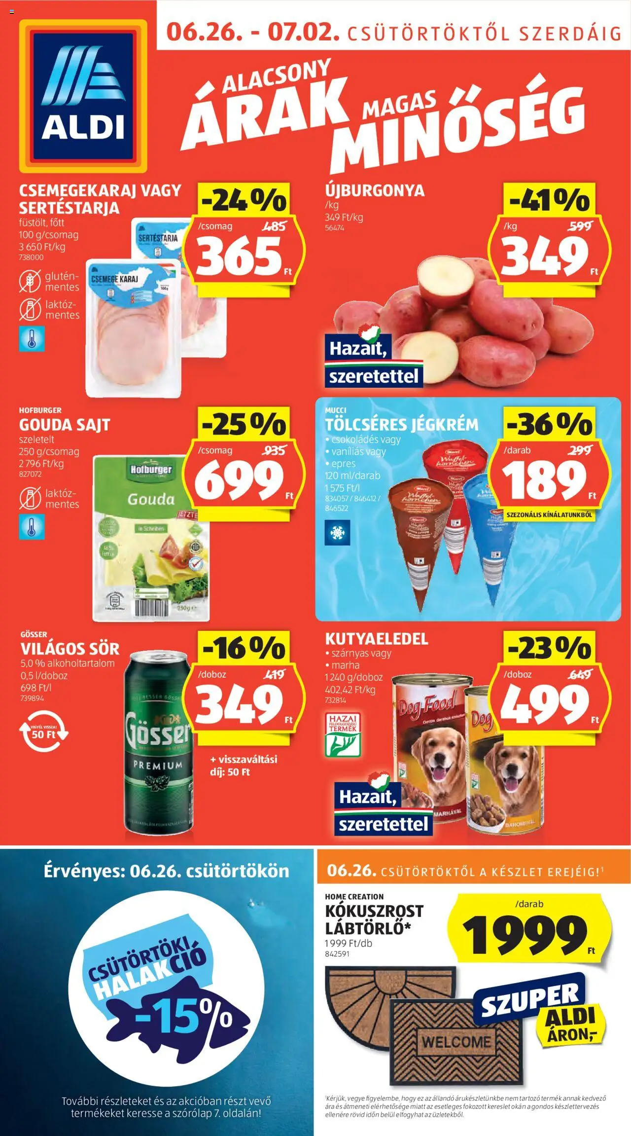 Aldi akciós ujság - amely érvényes a következő dátumtól: 26.06.2025 | Oldal: 1
