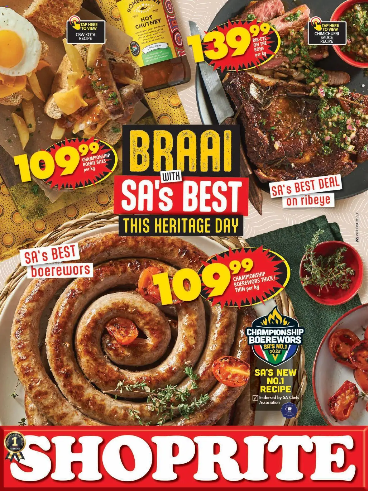 New Shoprite catalogue – valid from 22.09.2025 | Page: 1 | Products: Chutney, Boerewors, Vinegar, Sauce