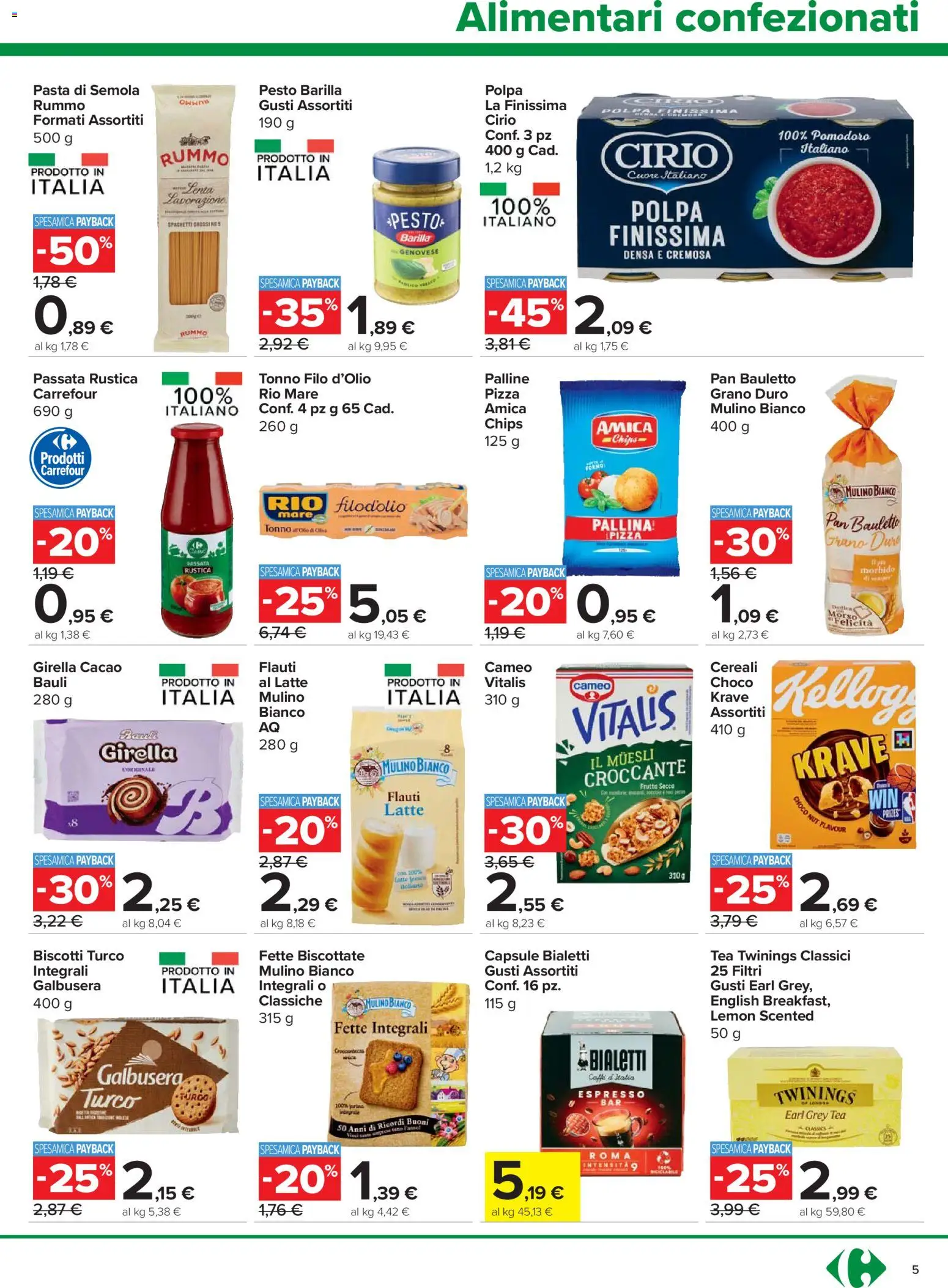 Volantino Carrefour del 06.11.2025 | Pagina: 5 | Prodotti: Muesli, Pomodoro, Tonno, Cacao