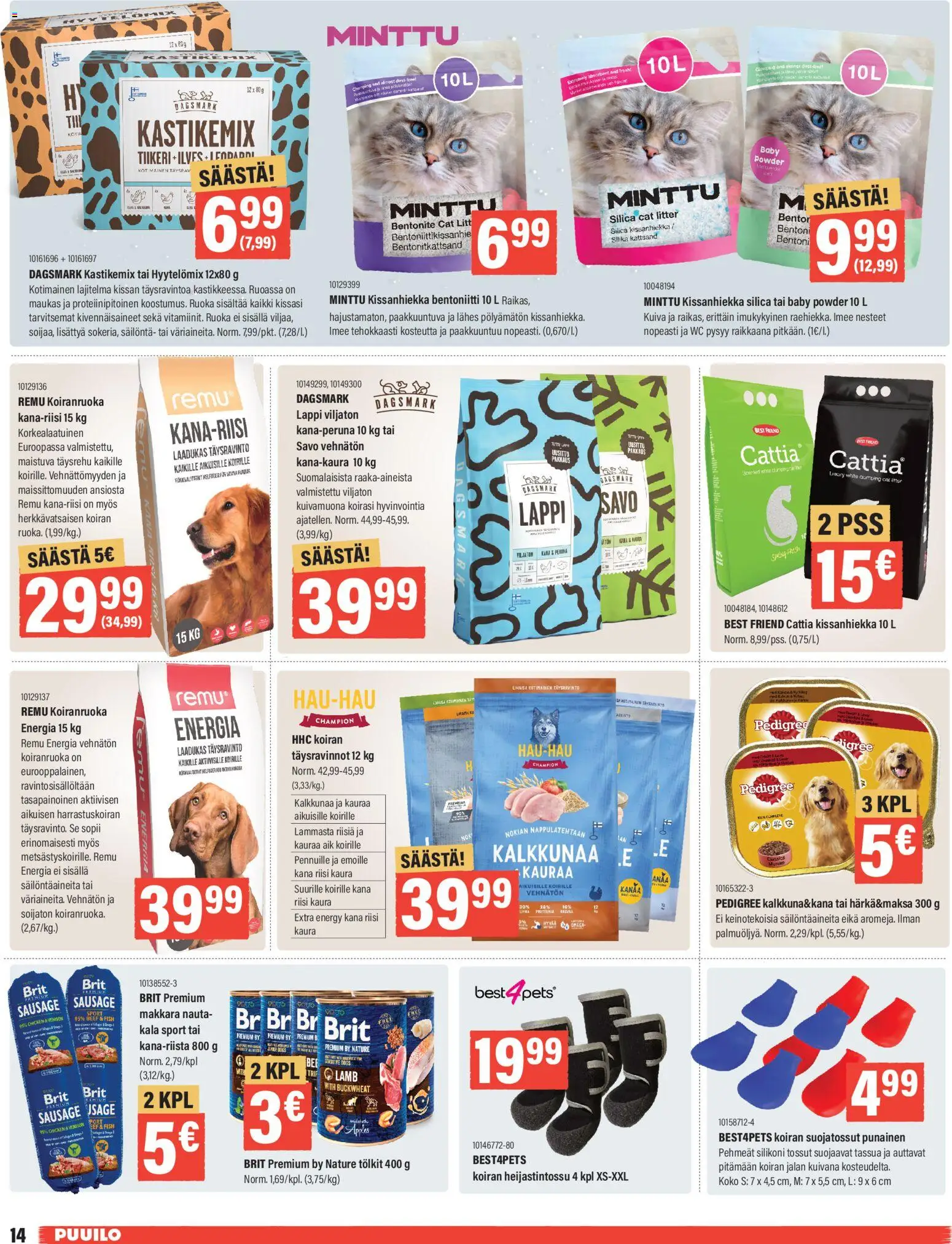 Puuilo tarjoukset – voimassa 05.01.2026 alkaen | Sivu: 14 | Tuotteet: Kaura, Koiranruoka, Riisi, Kala