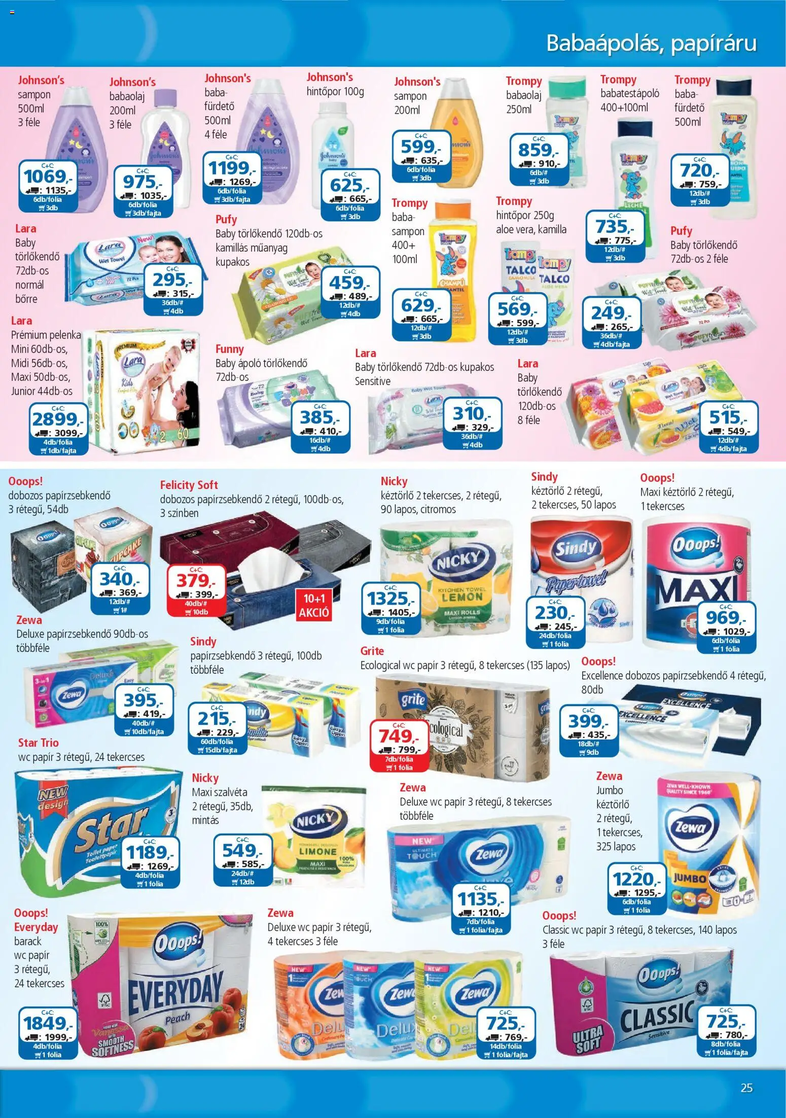 ÁRKLUB akciós ujság - amely érvényes a következő dátumtól: 01.04.2026 | Oldal: 25 | Termékek: Pelenka, WC, Sampon, Wc papir