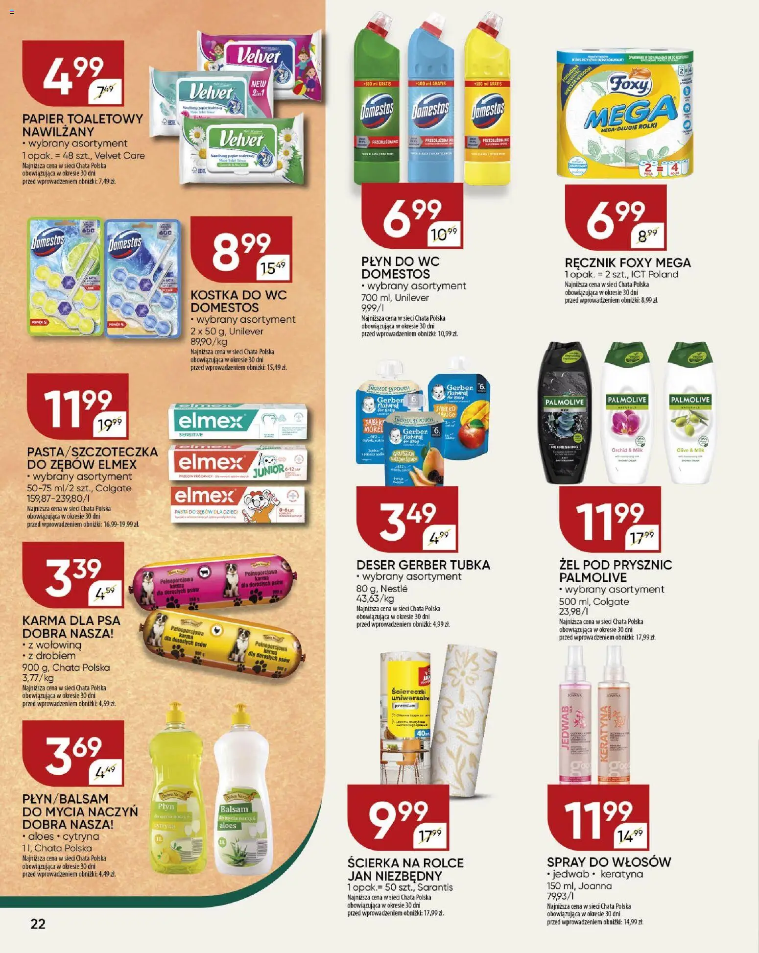 Chata Polska - Gazetka od 06.11.2025 | Strona: 22 | Produkty: Gruszka, Prysznic, Wołowina, Pasta do zębów