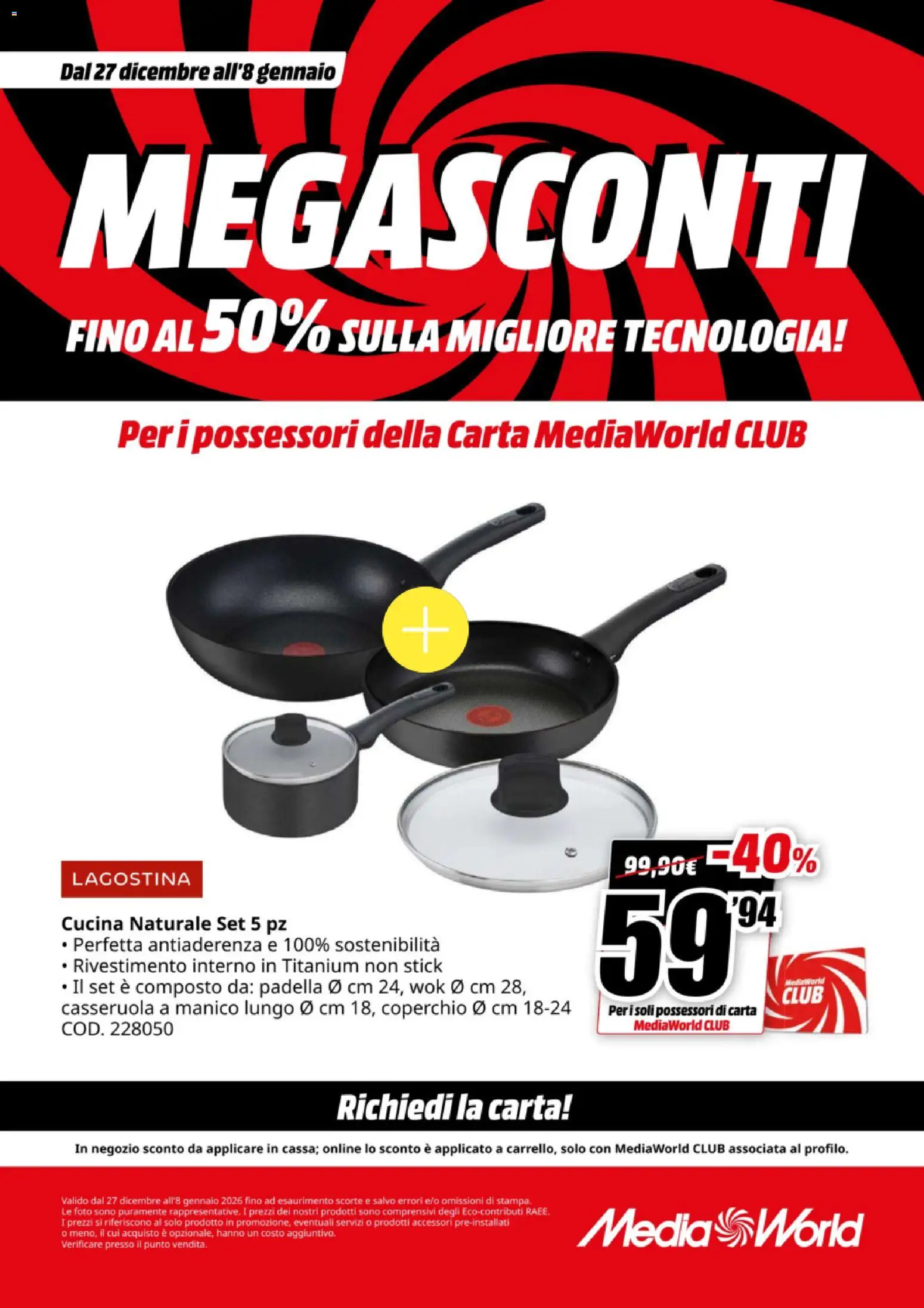 Volantino Media World del 27.12.2025 | Pagina: 57 | Prodotti: Padella, Casseruola
