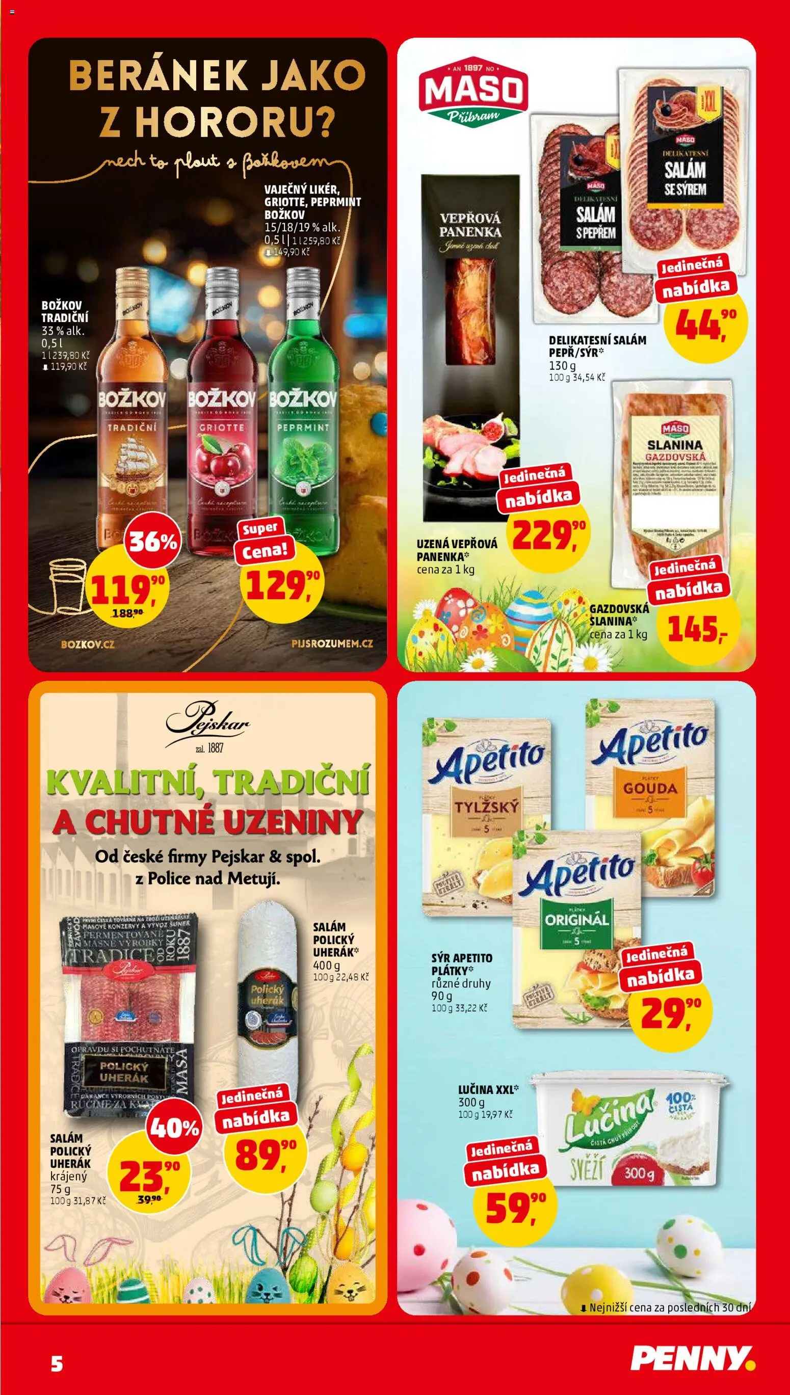 Penny Market leták od 04.03.2026 | Strana: 5 | Produkty: Uherák, Salám, Masové konzervy, Božkov