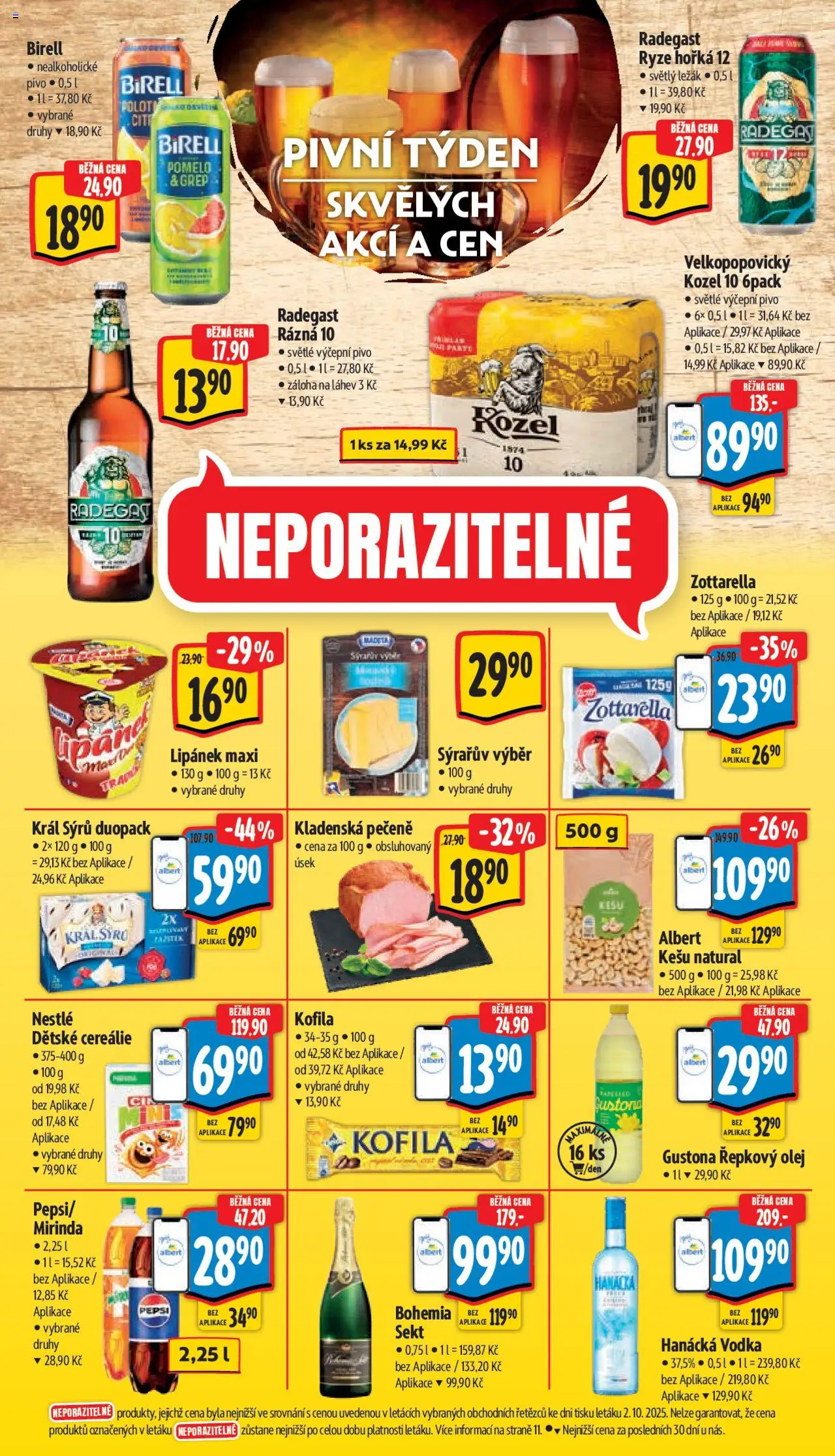 Albert leták - Supermarket od 08.10.2025 | Strana: 40 | Produkty: Řepkový olej, Grep, Kozel, Radegast