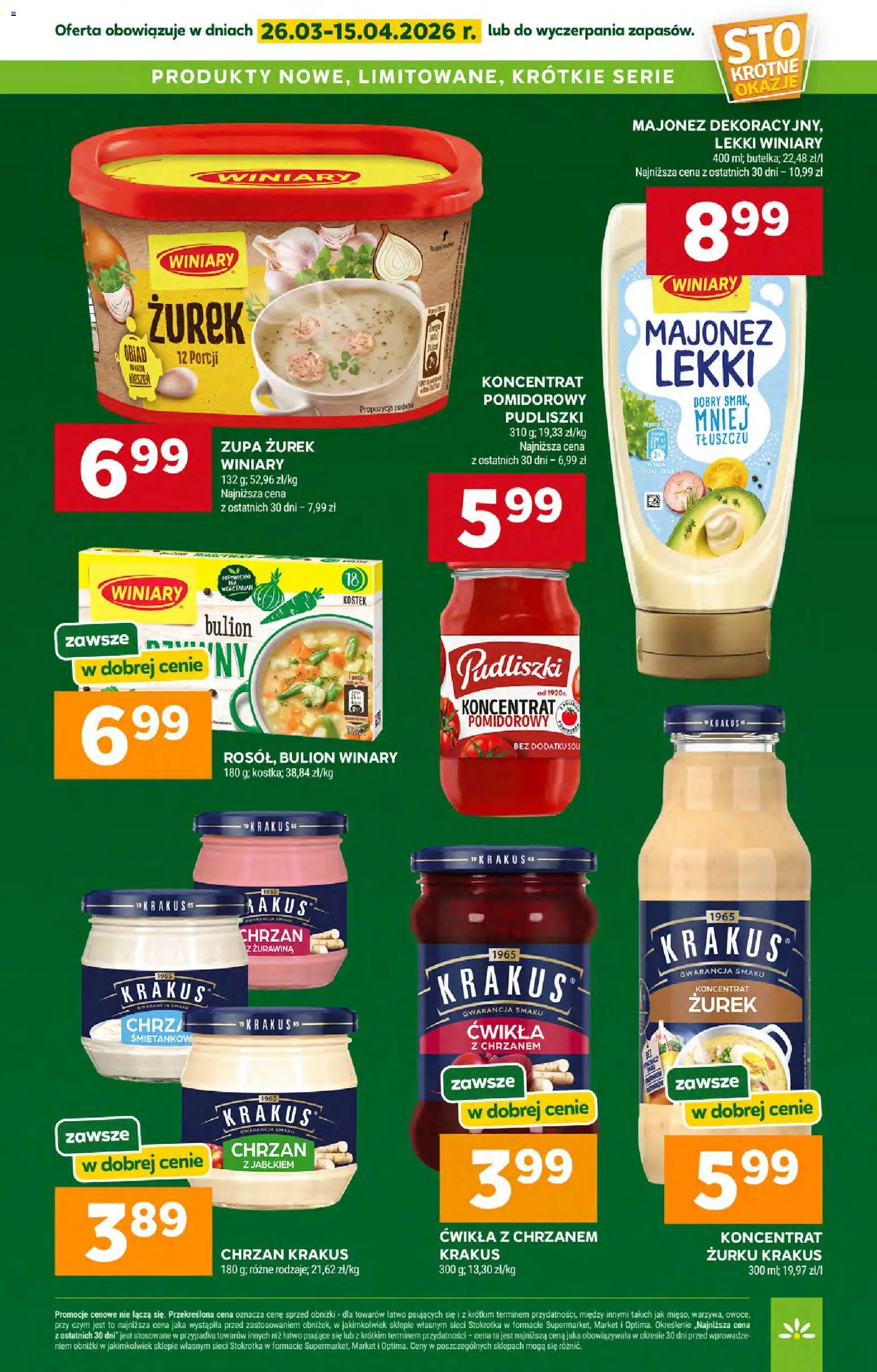 Stokrotka gazetka - Market od 09.04.2026 | Strona: 27 | Produkty: Koncentrat pomidorowy, Zurek, Żurawina, Majonez