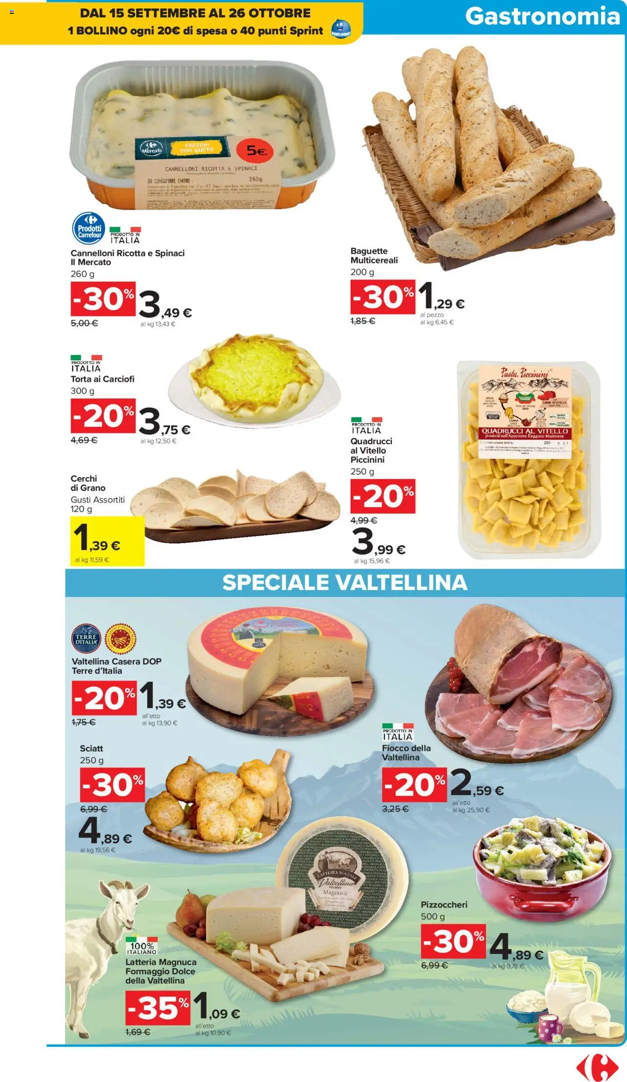 Volantino Carrefour del 10.10.2025 | Pagina: 7 | Prodotti: Pasta, Carciofi, Vitello, Ricotta