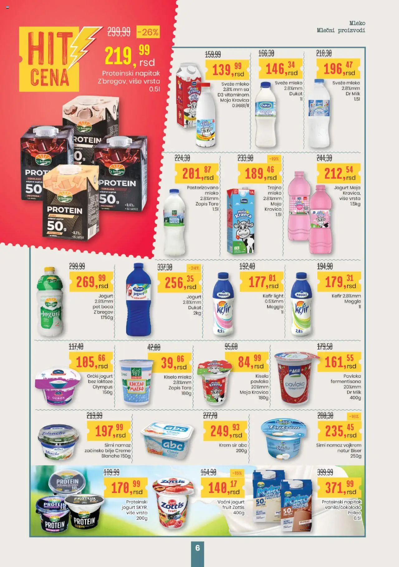 Aroma Market katalog - važi od 16.10.2025 | Strana: 6 | Proizvode: Whey protein, Kiselo mleko, Sir, Pavlaka