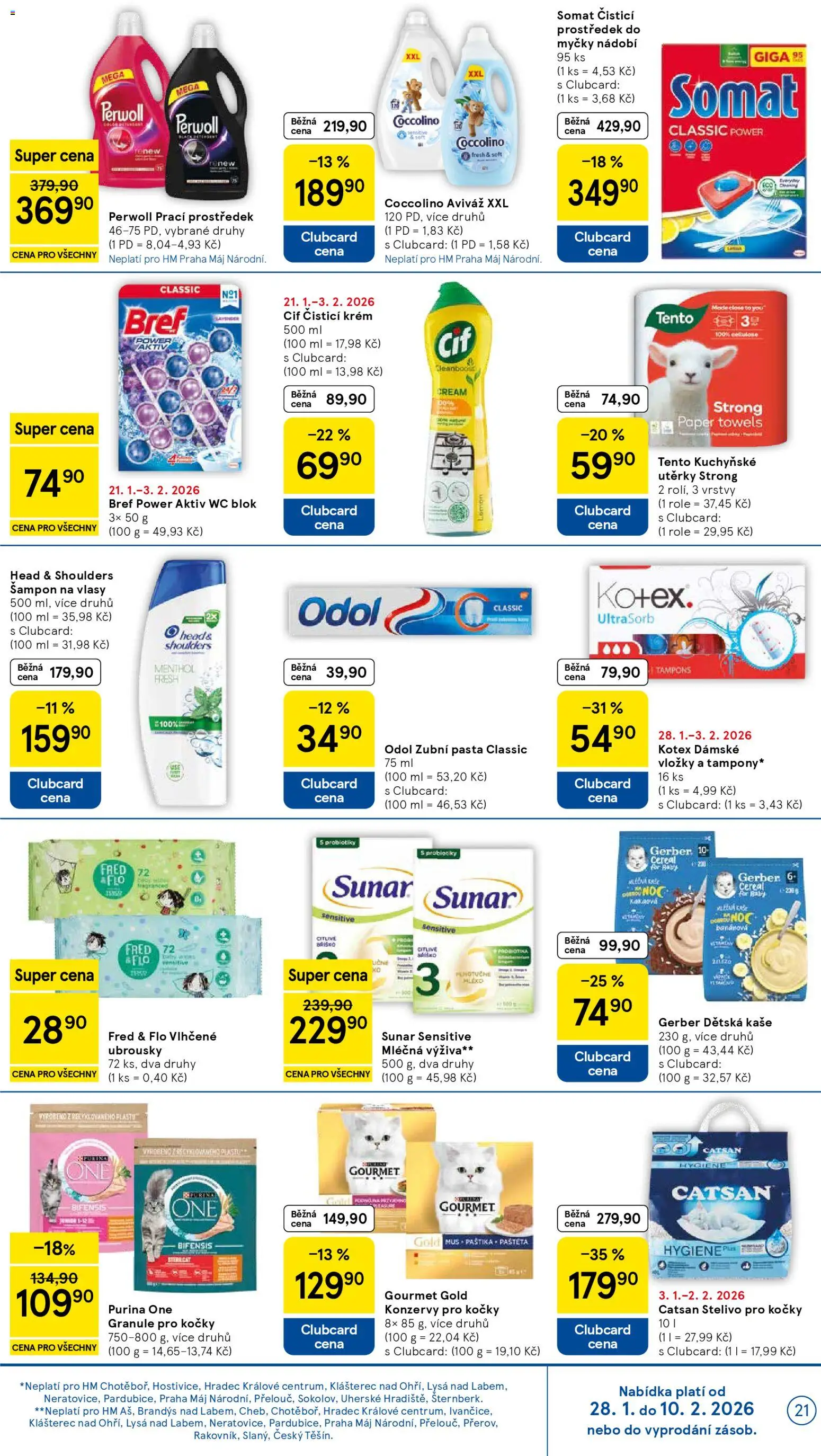 Tesco leták - Hypermarket od 28.01.2026 | Strana: 21 | Produkty: Kuchyňské utěrky, Stelivo pro kočky Catsan, Utěrky, Coccolino