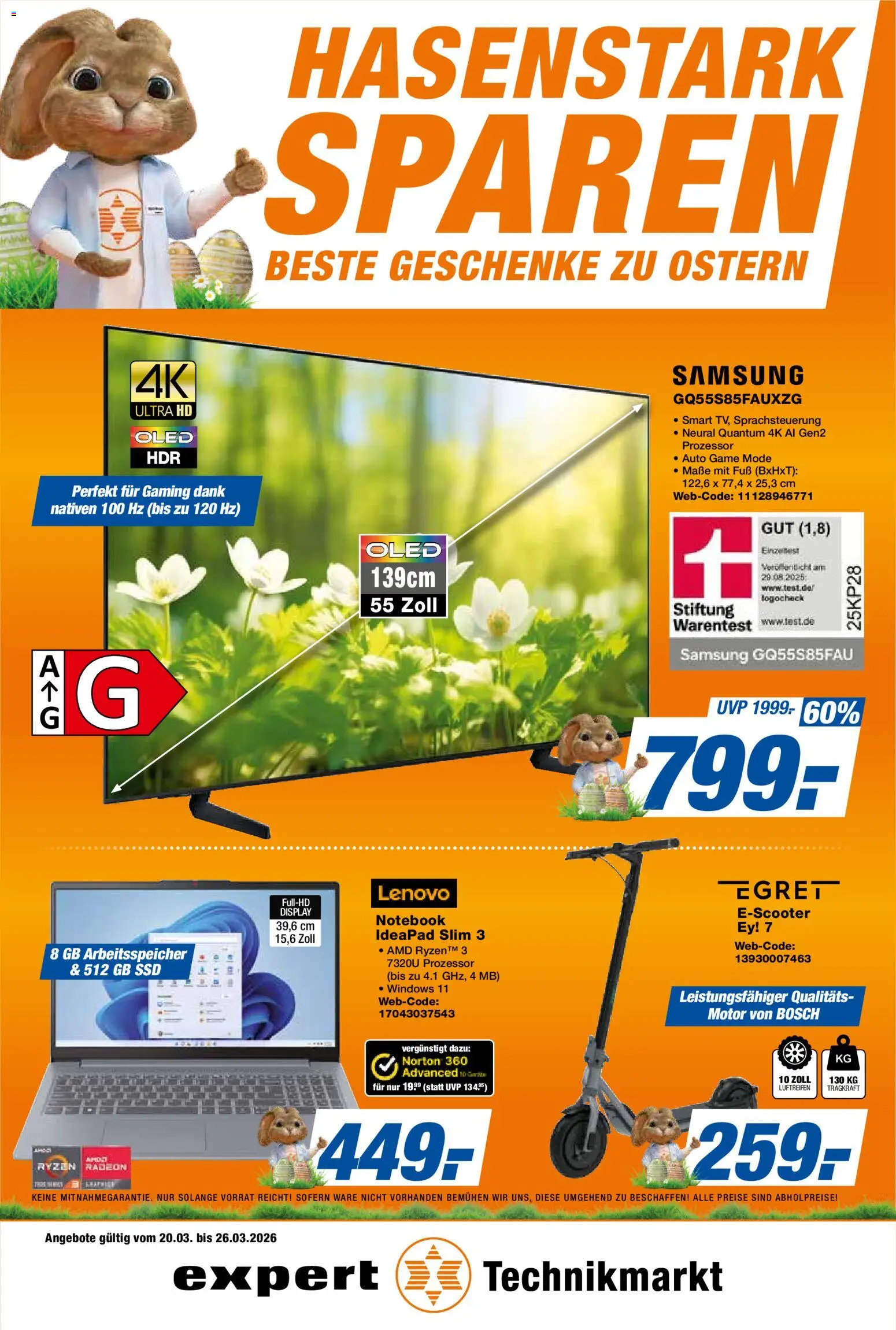 Expert Prospekt 	 – gültig ab 20.03.2026 | Seite: 1 | Produkte: Lenovo, Bosch, Samsung, Notebook