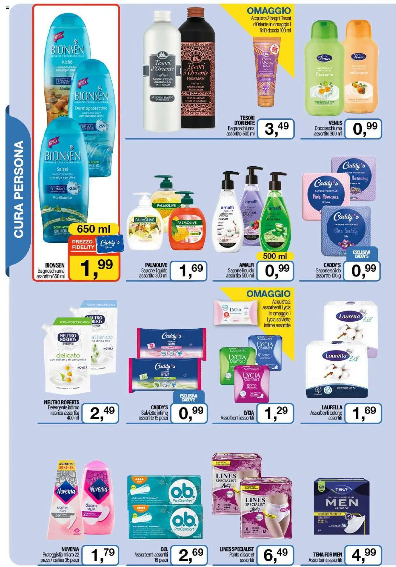Volantino Caddy's del 02.10.2025 | Pagina: 2 | Prodotti: Crema, Detergente, Intimo, Olio