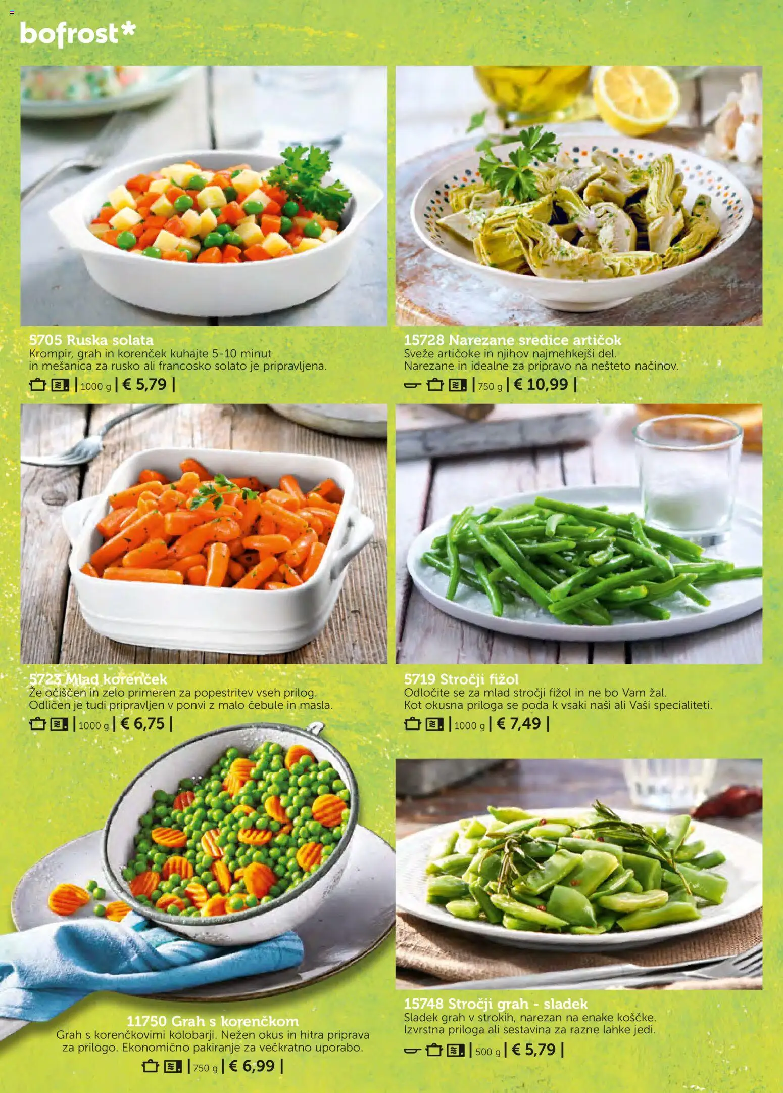 Novi Bofrost katalog ponudbe – veljaven od 01.11.2025 | Stran: 54 | Izdelki: Korencek, Solata, Grah