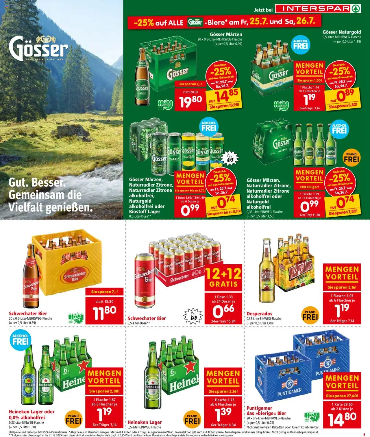 Interspar Flugblatt - Kärnten gültig ab 24.07.2025 | Seite: 9 | Produkte: Zitrone, Bier