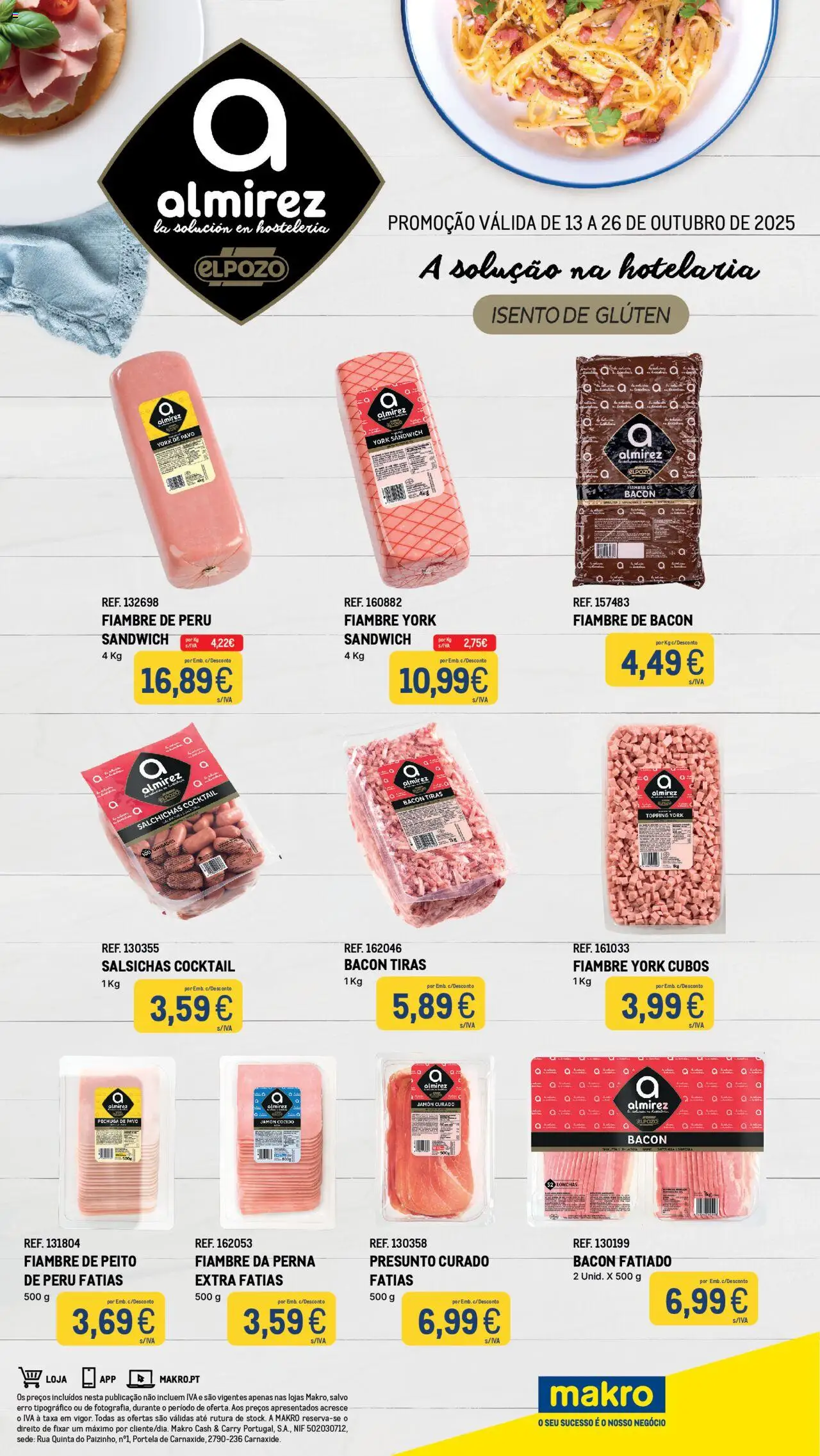 Makro Monofolha Almirez │ válido de 13.10.2025 | Página: 1 | Produtos: Bacon, Peru, Presunto