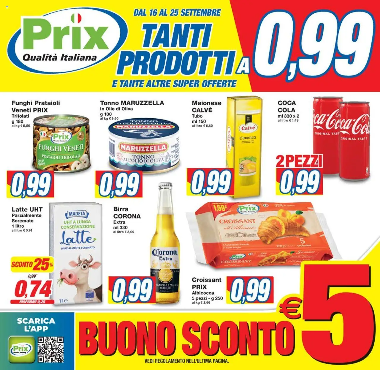 Volantino Prix del 16.09.2025 | Pagina: 1 | Prodotti: Birra, Maionese, Olio, Tonno