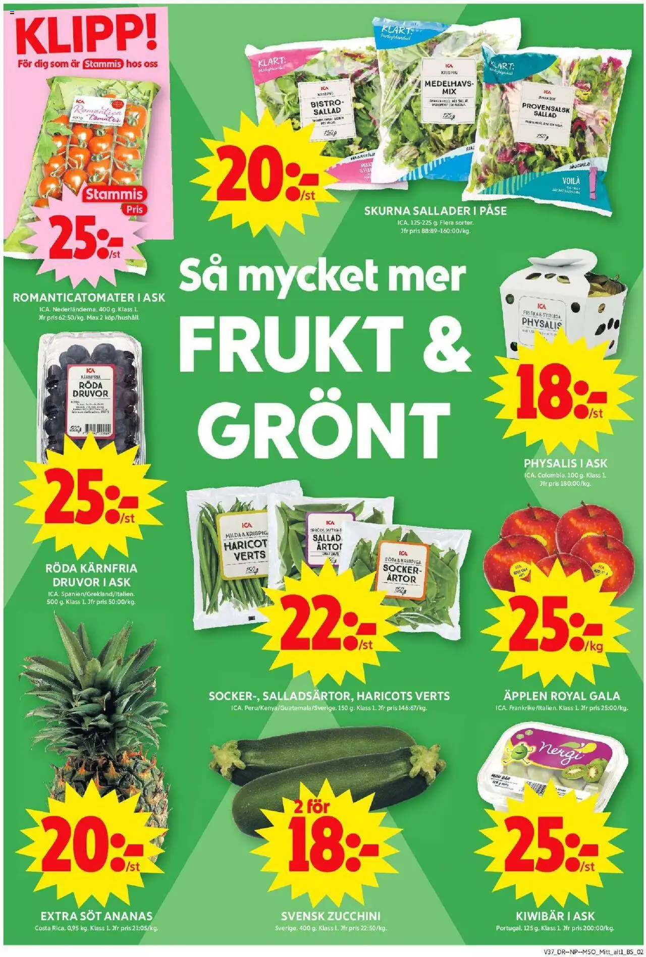 ICA Maxi reklamblad aktuell från 08.09.2025 | Sida: 5 | Produkter: Haricots verts, Tomater, Ananas, Zucchini