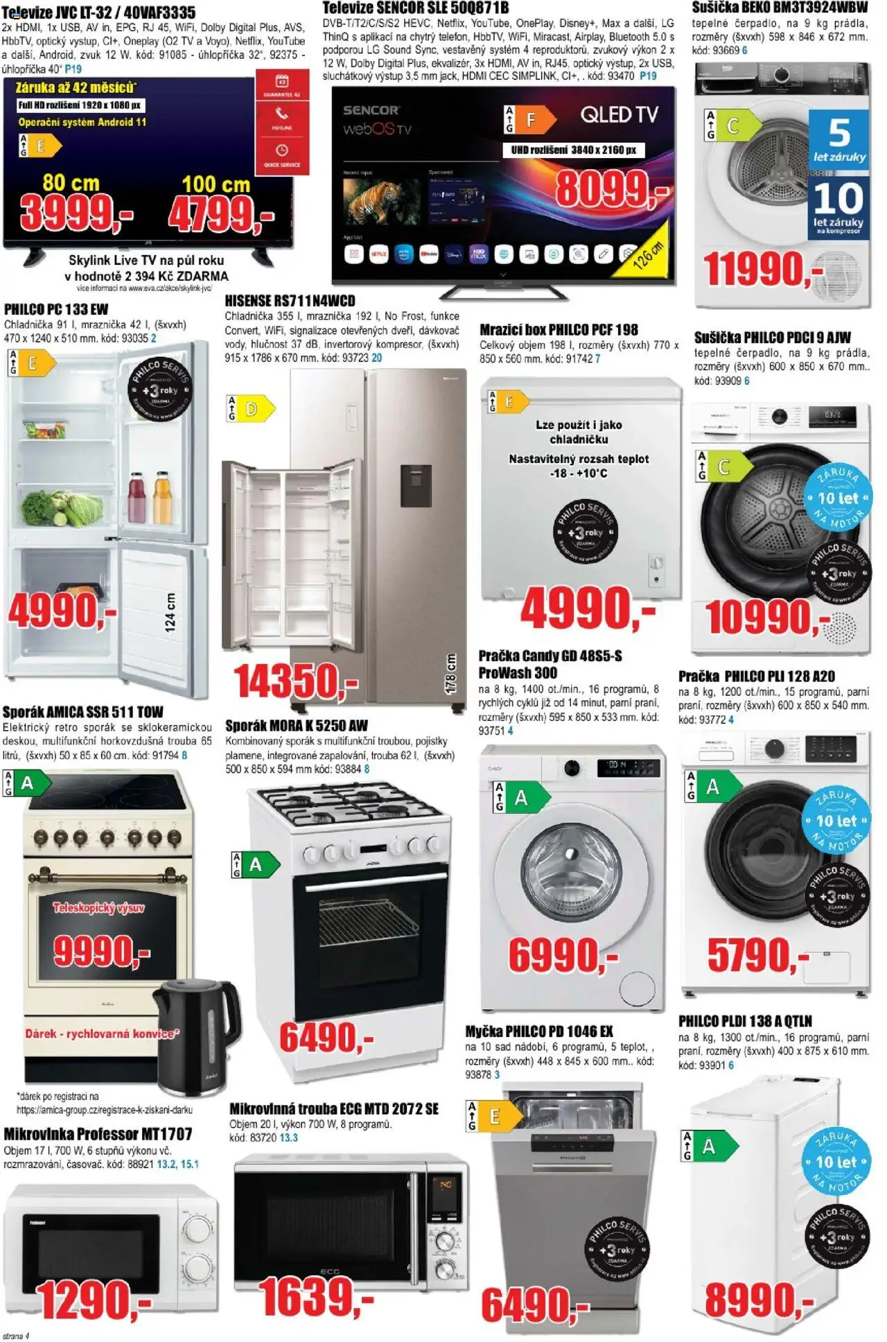 Eva supermarket leták od 21.10.2025 | Strana: 4 | Produkty: Box, PC, Tv, Chladnička