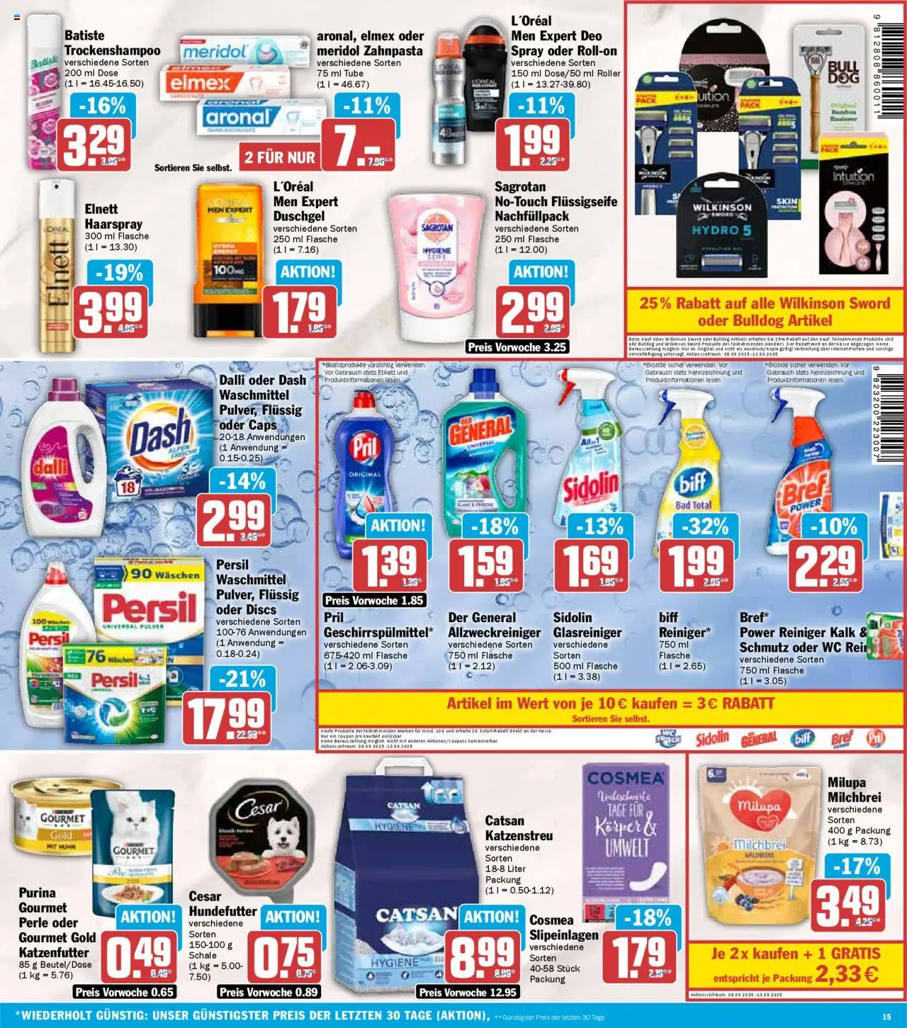 HIT - Berlin – gültig ab 08.09.2025 | Seite: 15 | Produkte: Bad, Haarspray, Waschmittel, Persil
