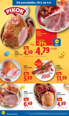 PIKOK Dimljeni svinjski file, cca 450 g - Pregled kataloga iz trgovine Lidl, vrijedi od 30.03.2026 | Stranica: 6