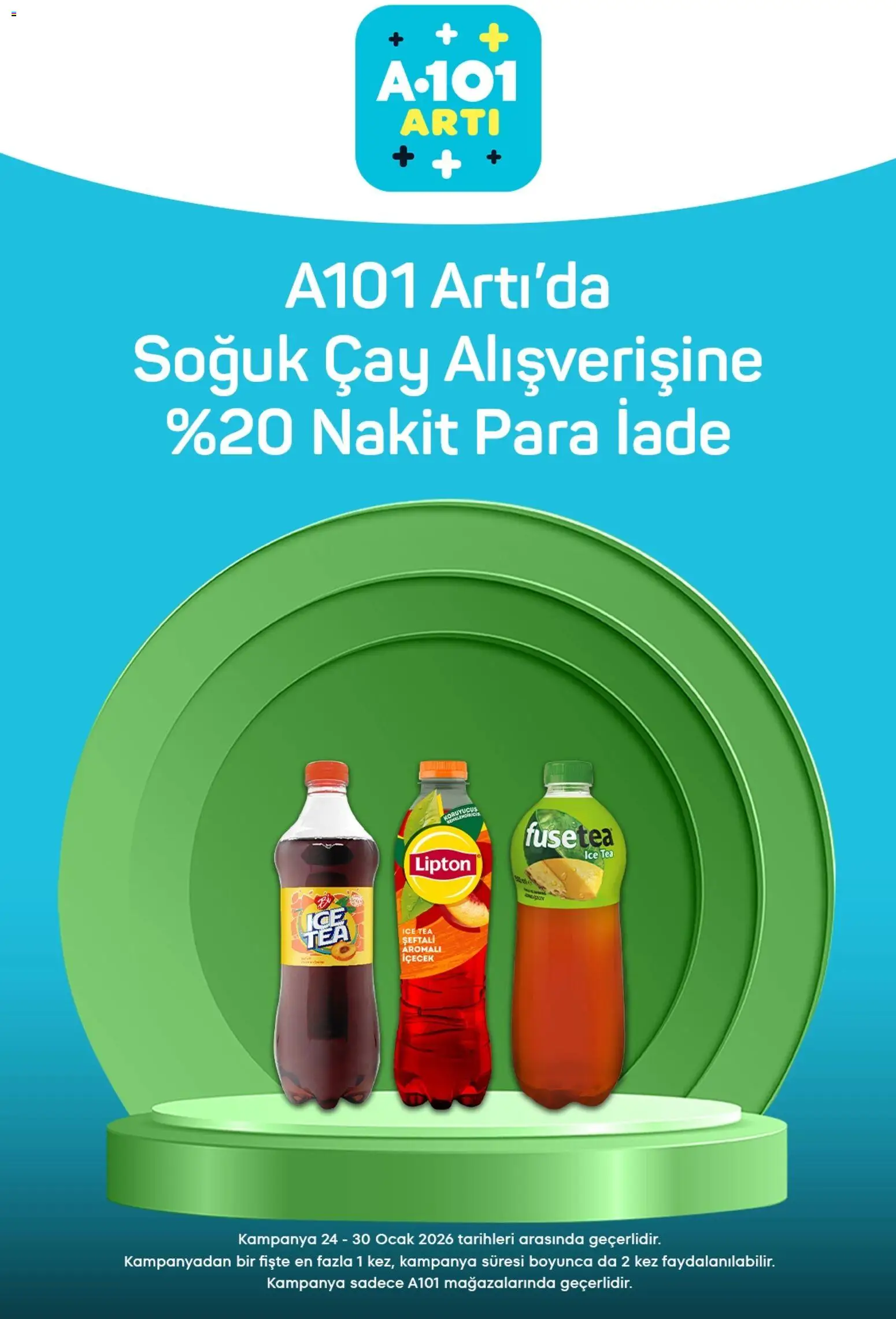 A101 Arti - 24.01.2026 tarihinden itibaren geçerlidir | Sayfa: 4 | Ürünler: Şeftali, Soğuk çay, Ocak, Ice tea