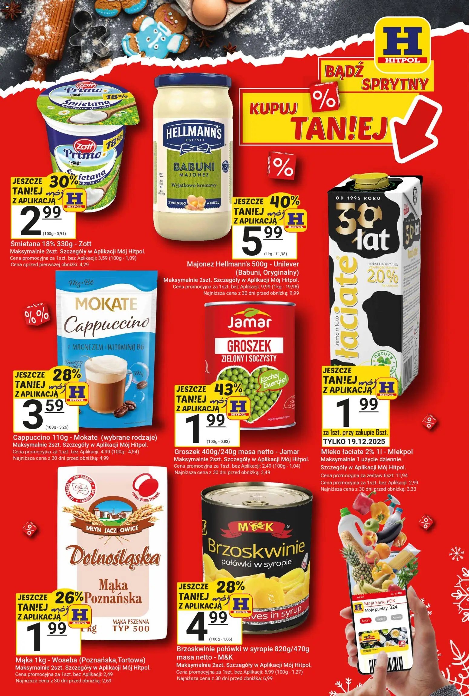 Hitpol Gazetka od 12.12.2025 | Strona: 2 | Produkty: Karta, Cappuccino, Śmietana, Brzoskwinie