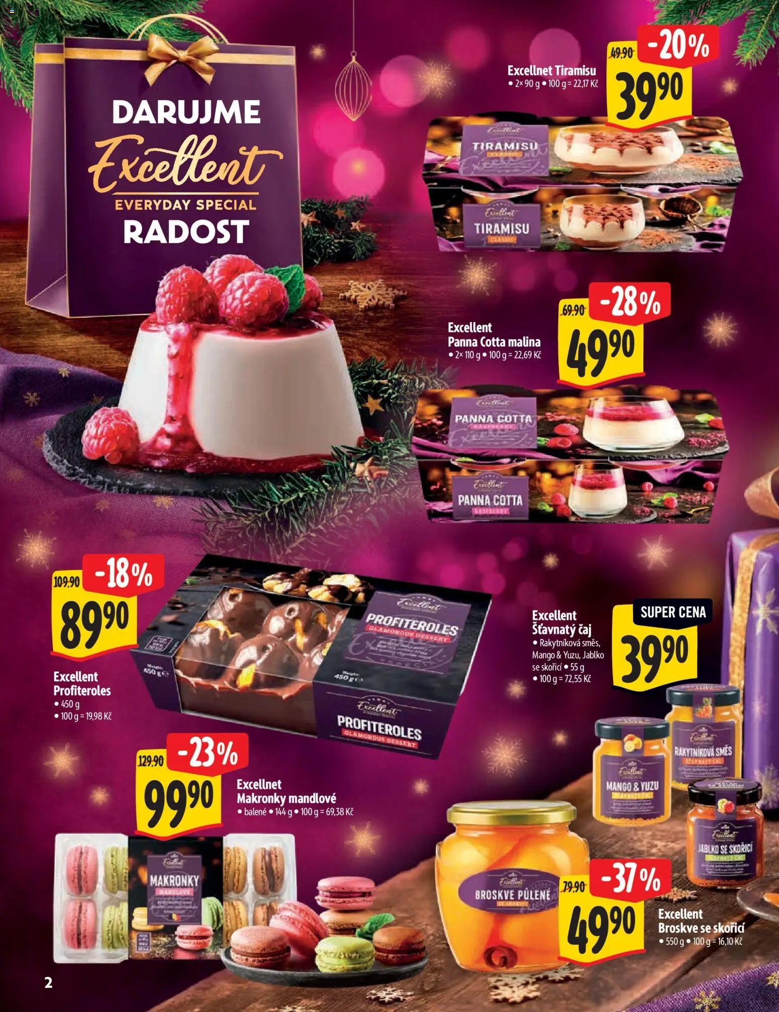 Albert katalog - Hypermarket od 29.10.2025 | Strana: 2 | Produkty: Mango, Tiramisu, Broskve, Panna cotta