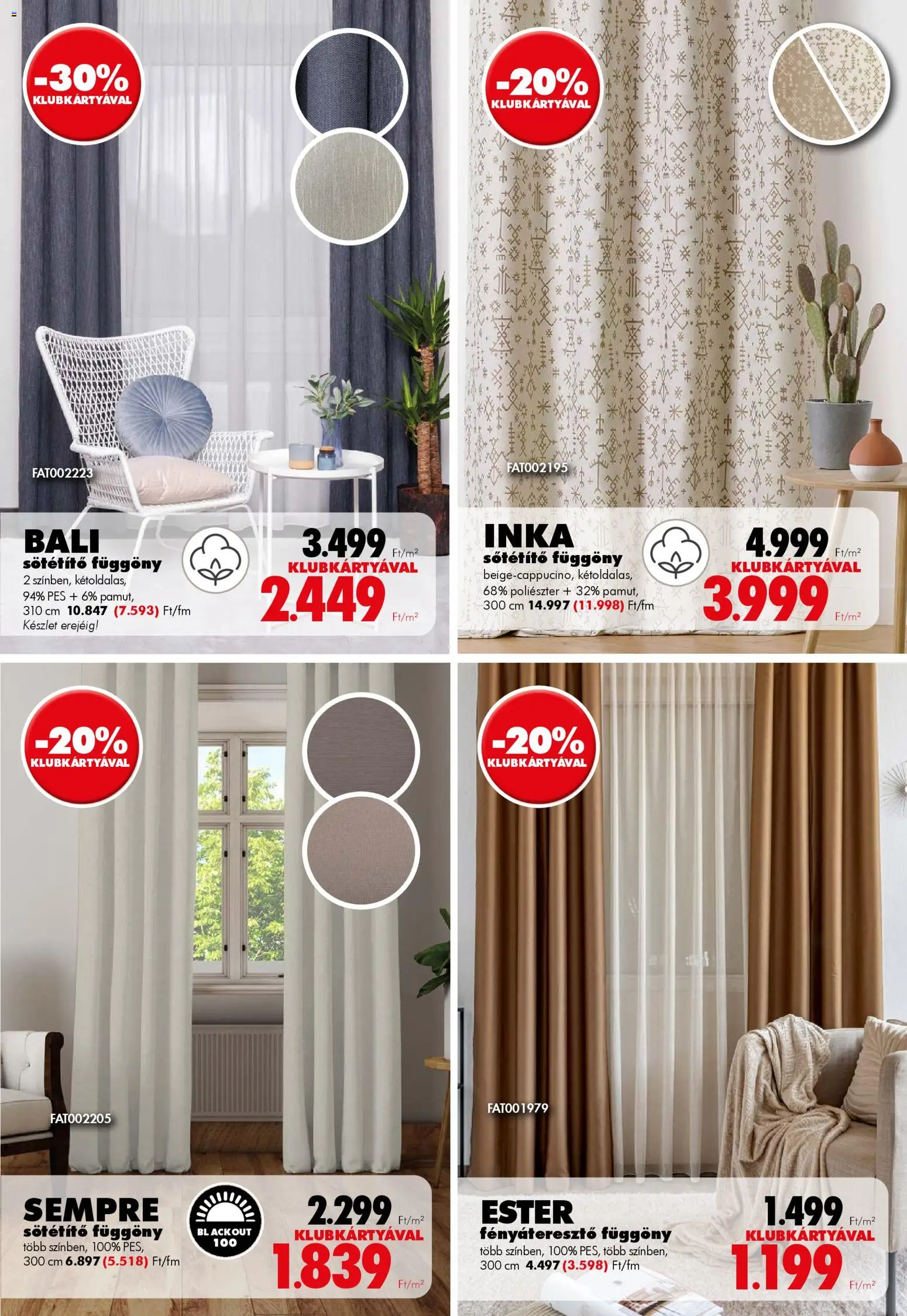 Diego akciós ujság - amely érvényes a következő dátumtól: 01.02.2026 | Oldal: 10 | Termékek: Fényáteresztő függöny, Függöny