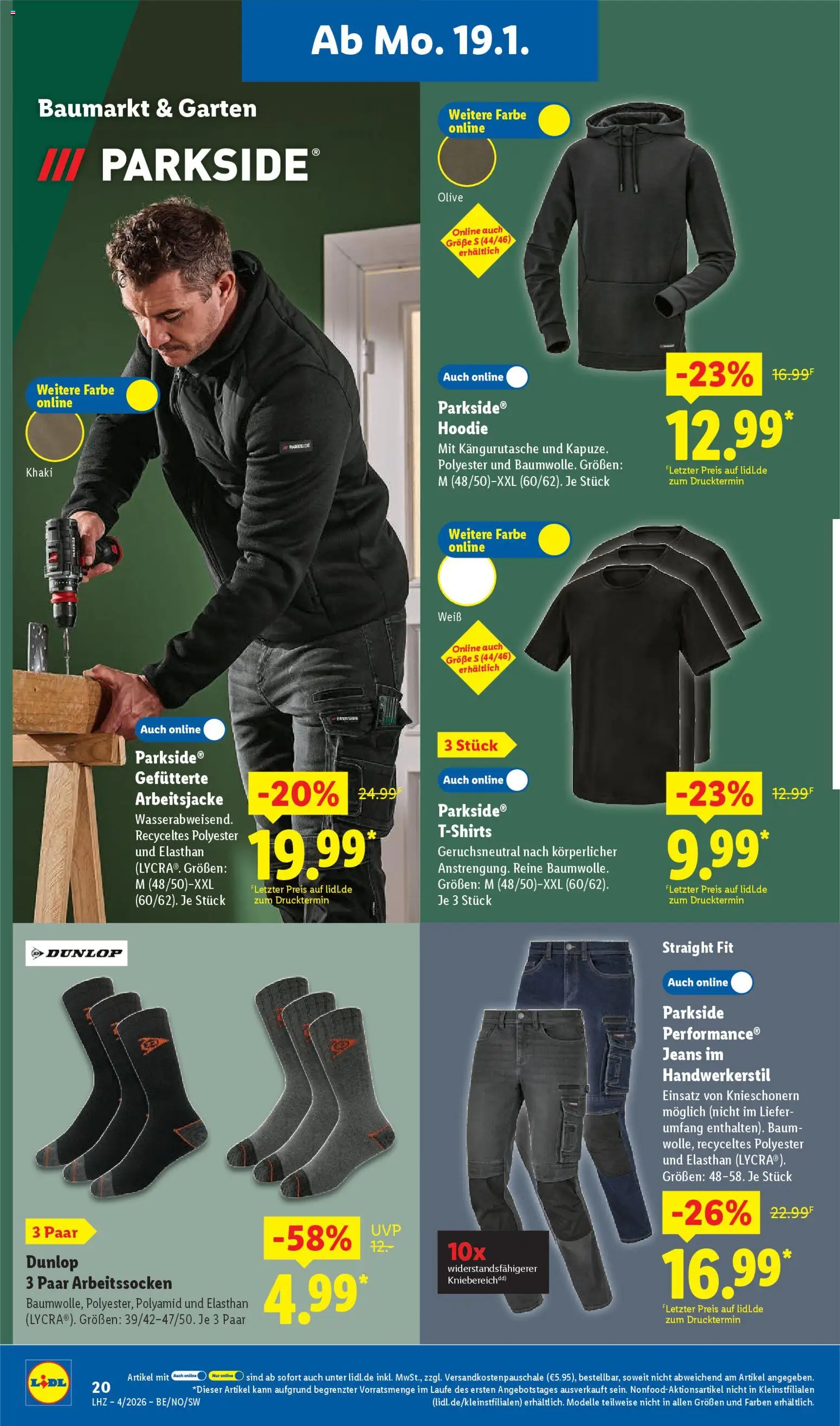 Lidl Prospekt Rahden – gültig ab 19.01.2026 | Seite: 32 | Produkte: Hoodie, Jeans