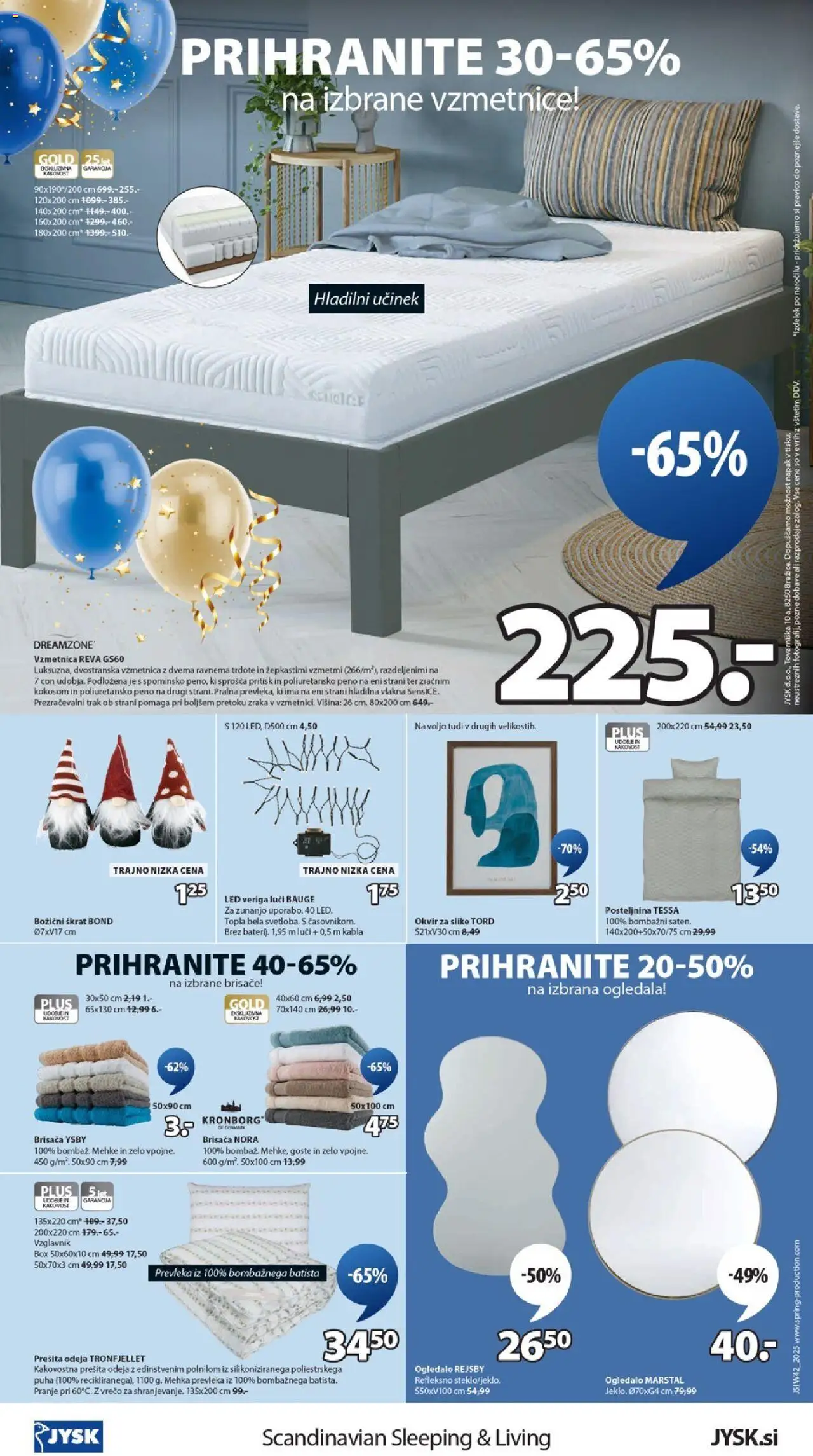 Novi JYSK katalog ponudbe – veljaven od 15.10.2025 | Stran: 16 | Izdelki: Brisača, Prešita odeja, Okvir za slike, Vzmetnica