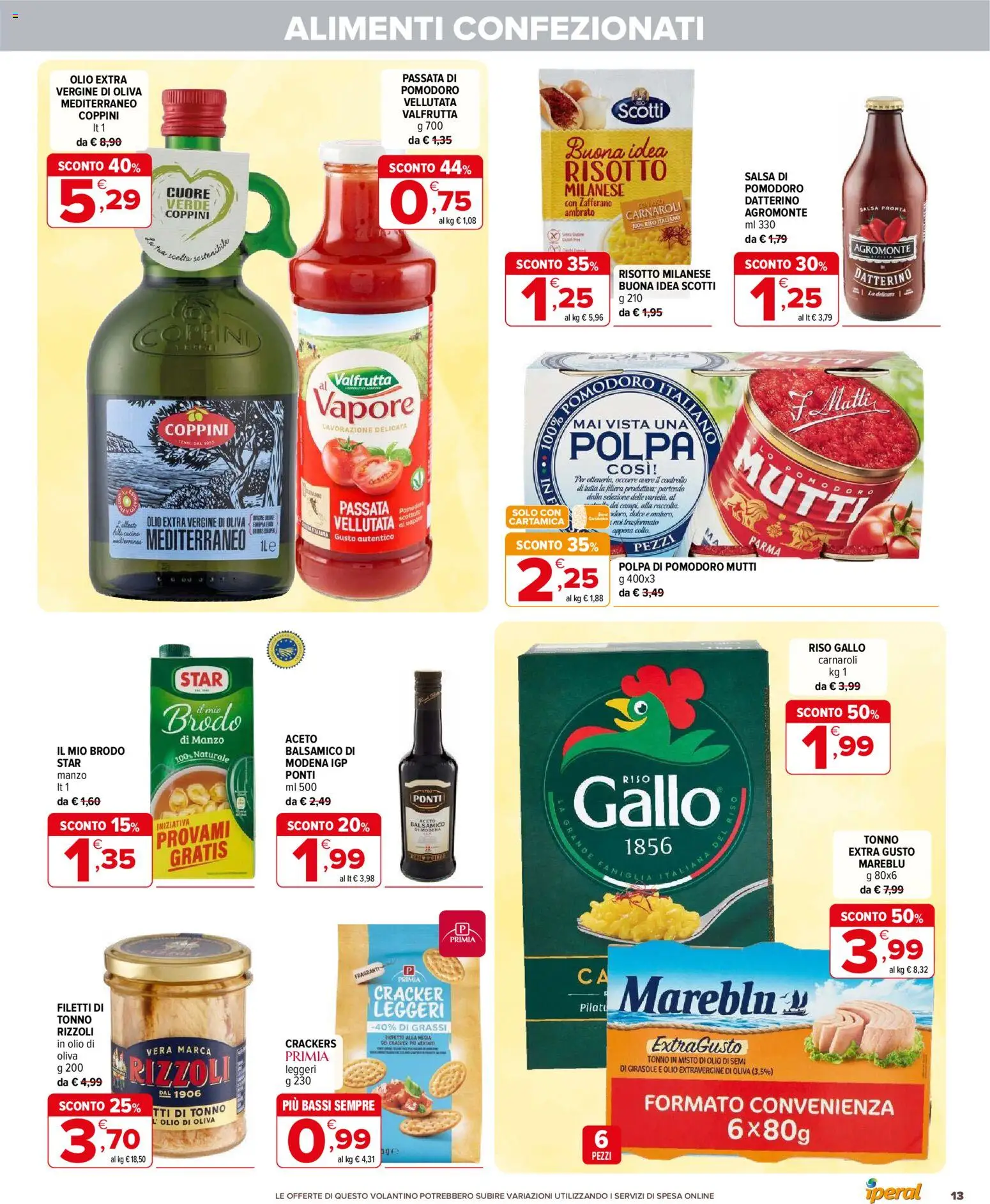 Volantino Iperal del 21.01.2026 | Pagina: 13 | Prodotti: Salsa, Crackers, Tonno, Olio di Oliva