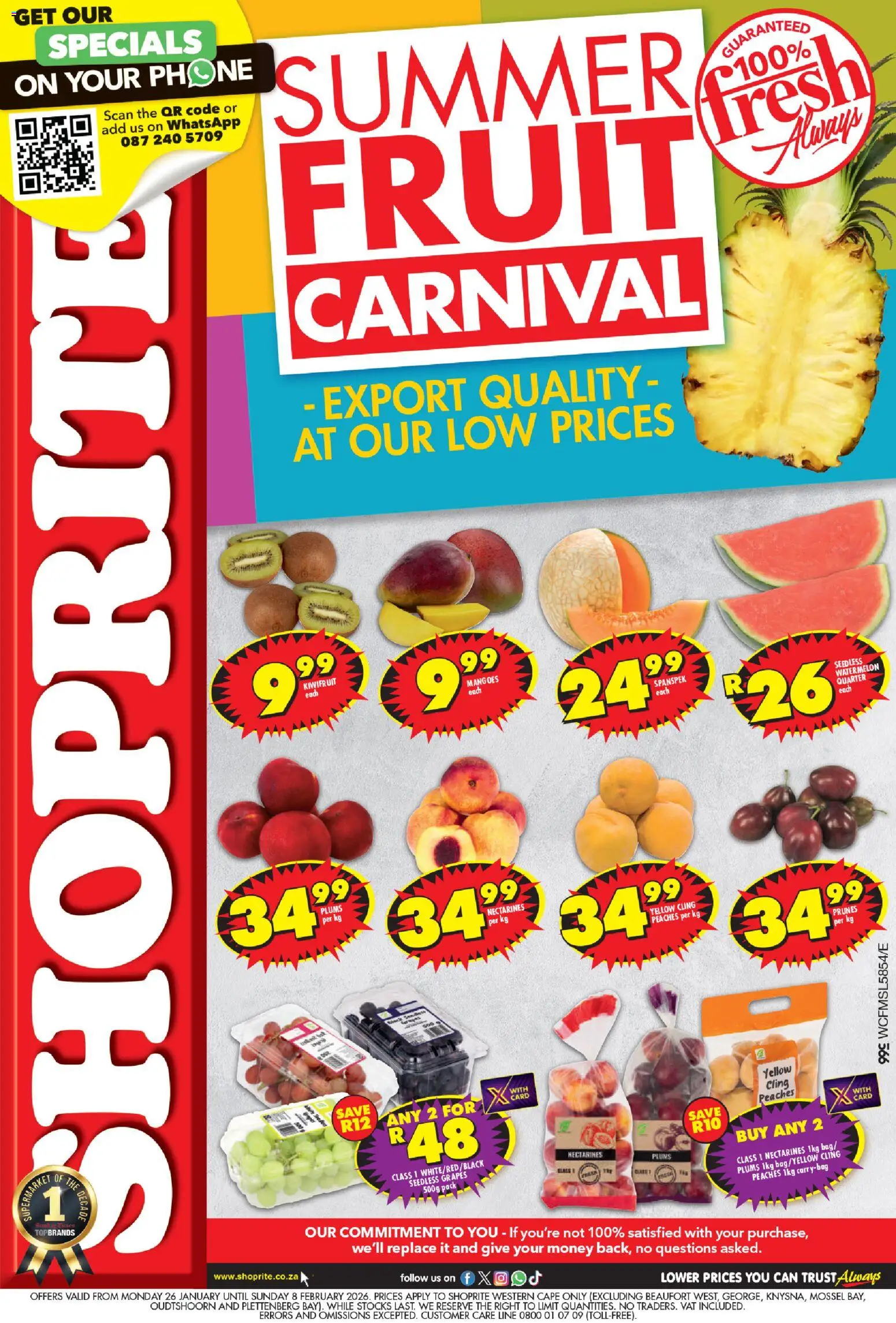 New Shoprite catalogue – valid from 26.01.2026 | Page: 1 | Products: Phone, Fruit, Nectarines, Grapes