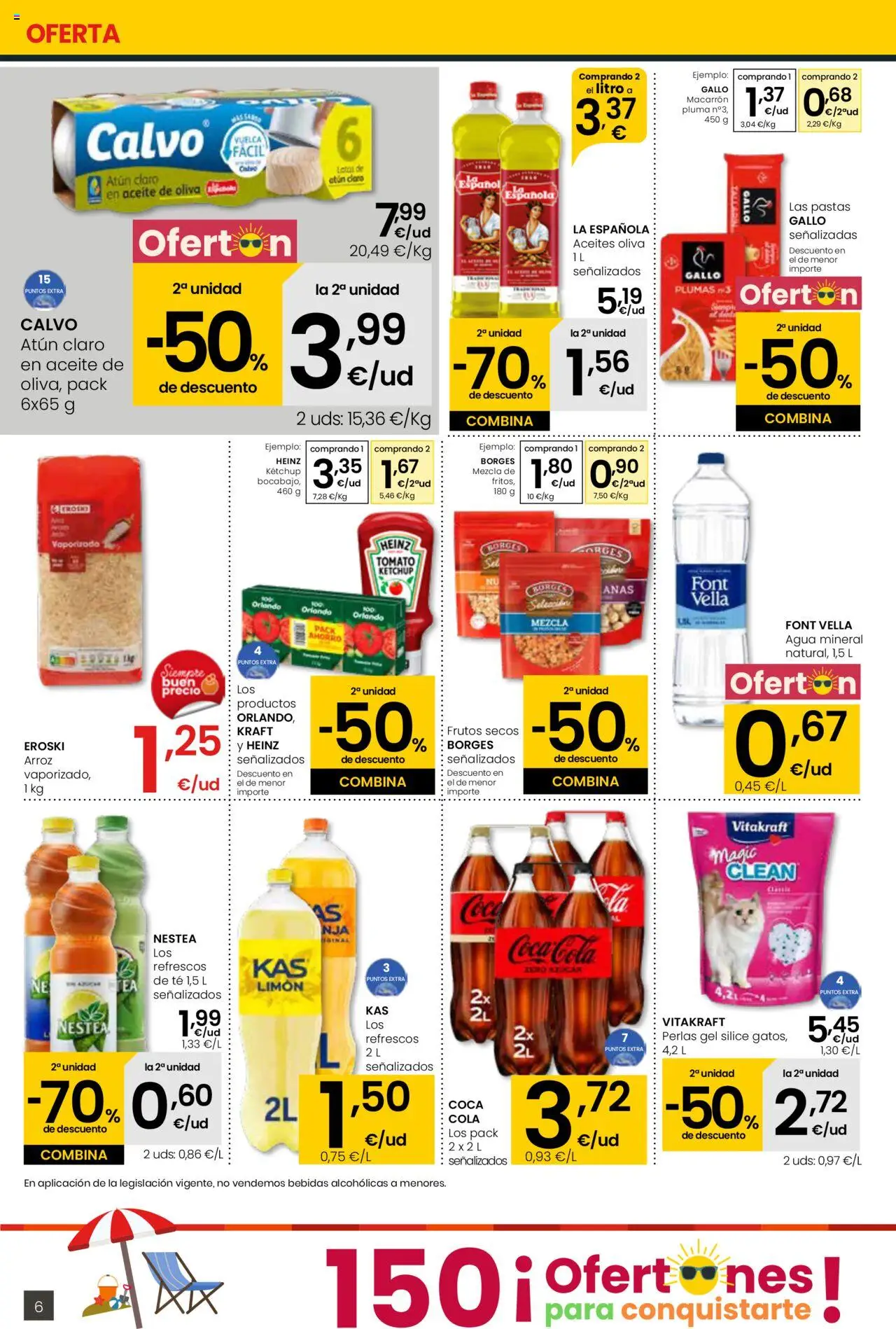 Eroski - Para conquistarte City │ válido desde el 14.08.2025 | Página: 6 | Productos: Arroz, Frutos secos, Aceite de oliva, Agua mineral