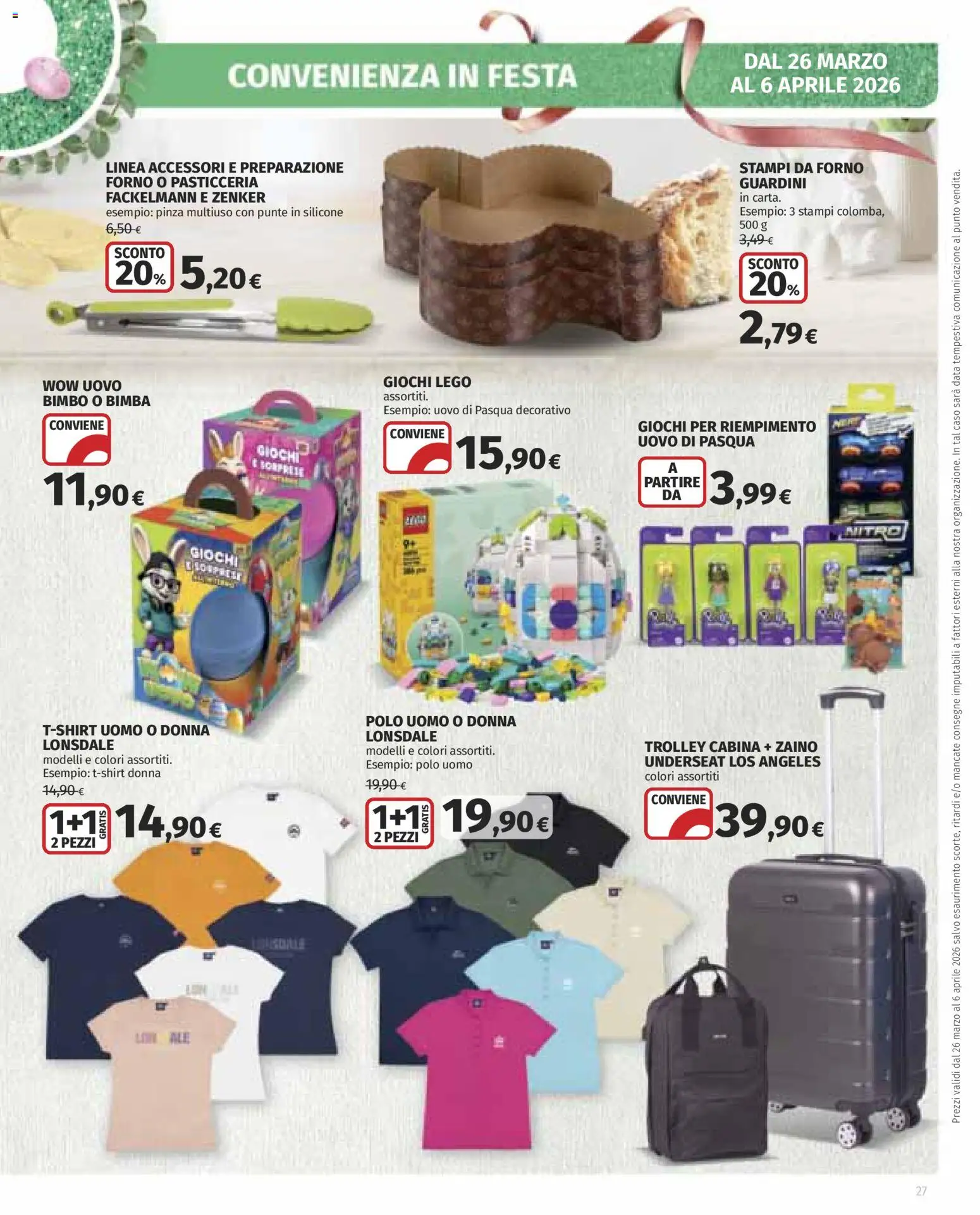 Volantino COOP del 26.03.2026 | Pagina: 27 | Prodotti: Zaino, Data, Polo, Trolley