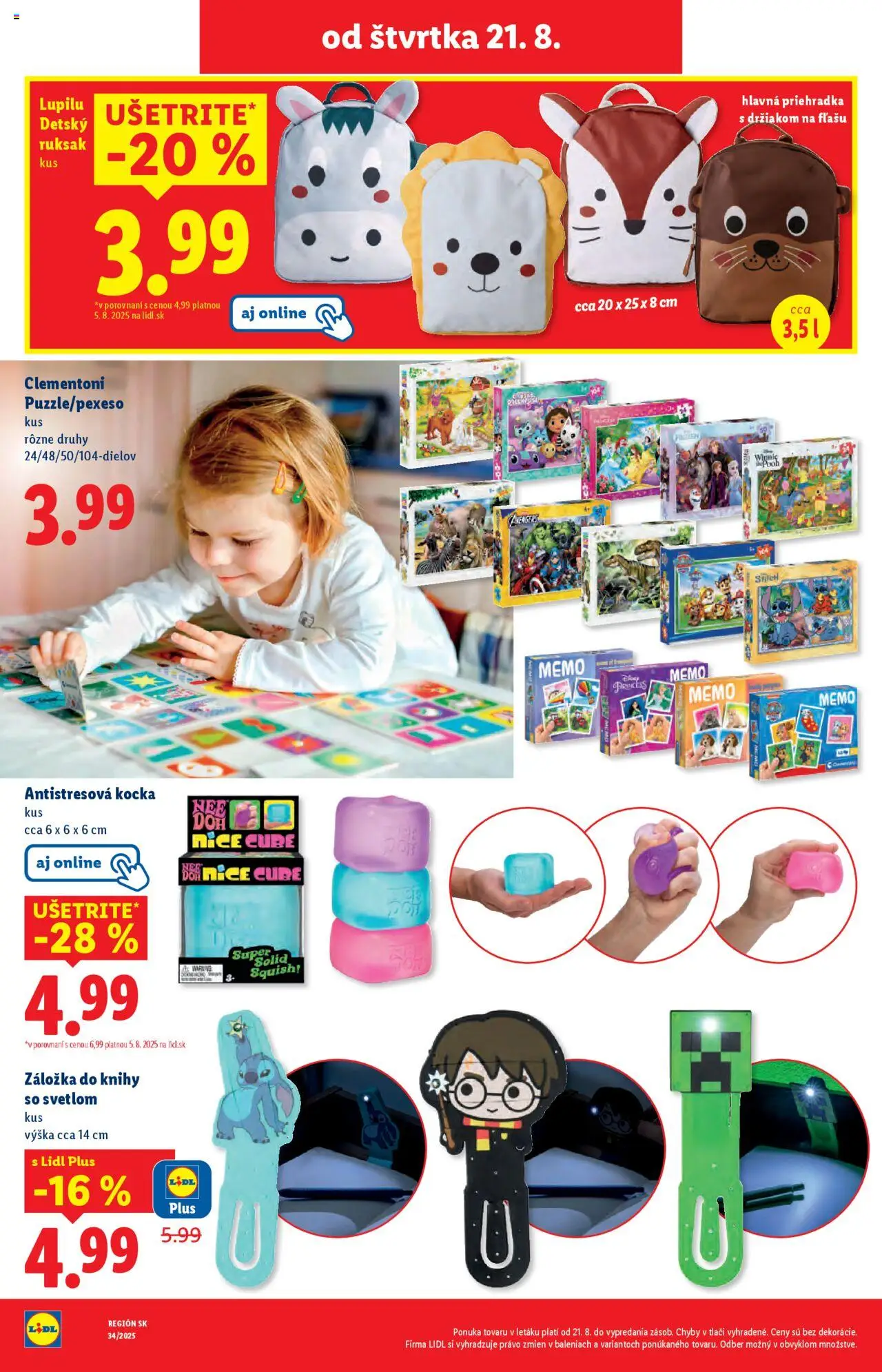 Lidl leták │ platný od 18.08.2025 | Strana: 88 | Produkty: Puzzle, Ruksak