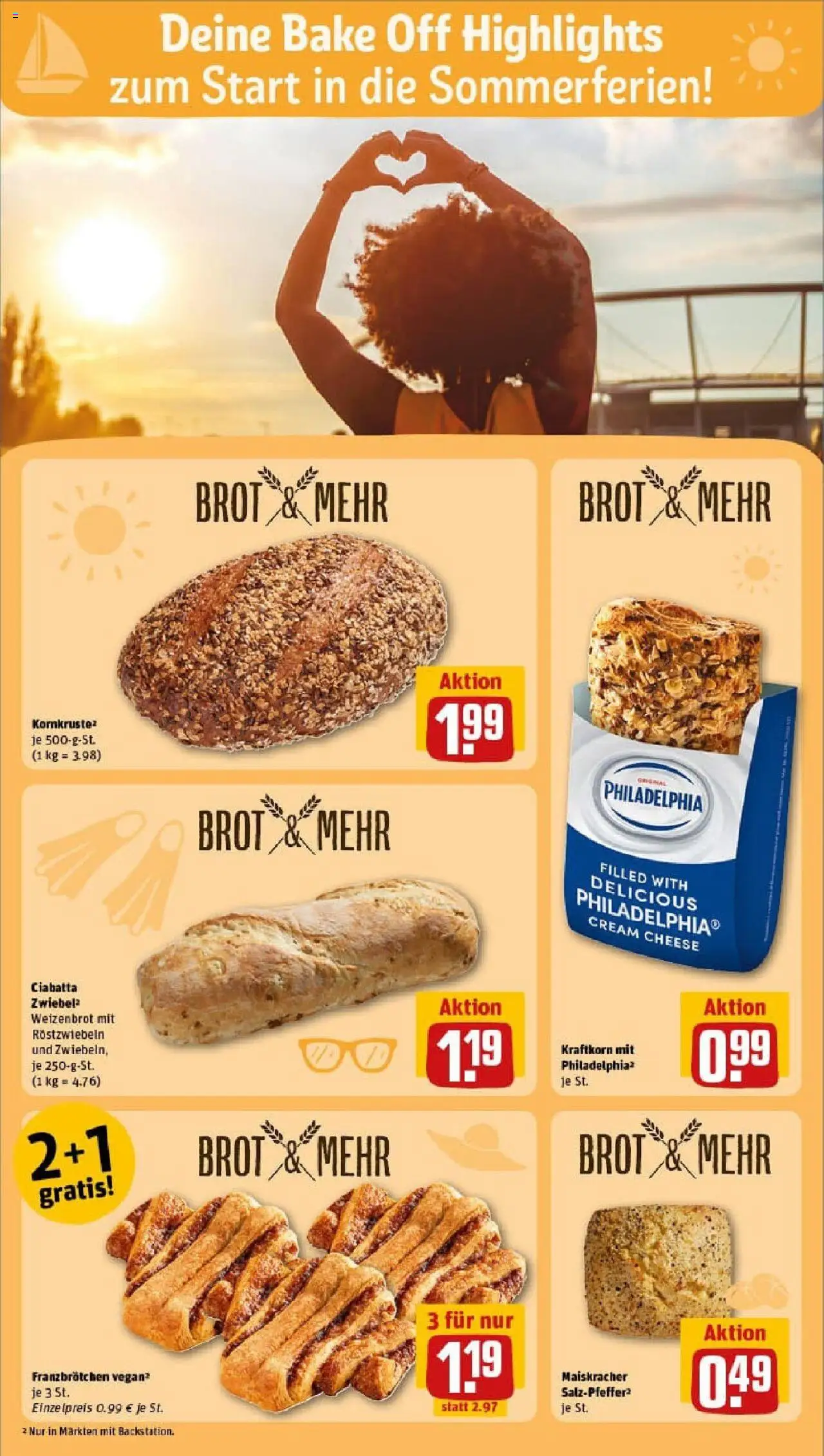 Rewe prospekt Baesweiler / Setterich	 - gültig ab dem 29.06.2025 | Seite: 14 | Produkte: Philadelphia, Brot