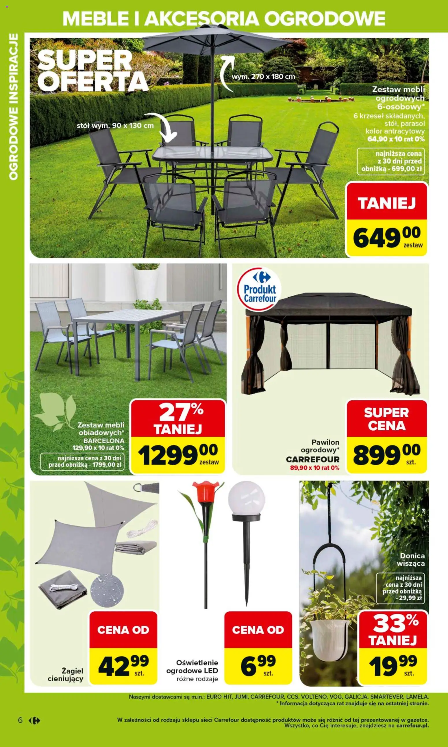 Carrefour gazetka - Gdzie Kwitnie Życie od 07.04.2026 | Strona: 6 | Produkty: Parasol, Stół