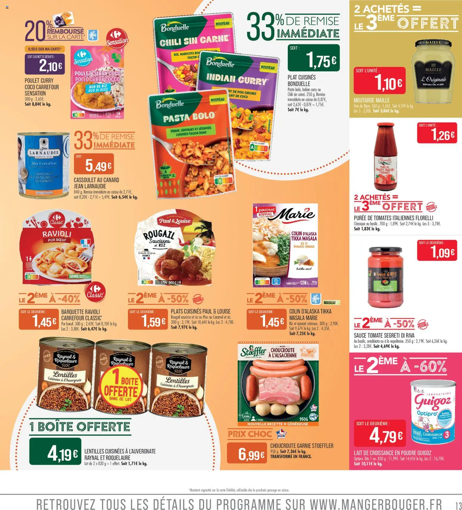 {H1} | Page: 13 | Produits: Epinard, Lait de coco, Curry, Pois