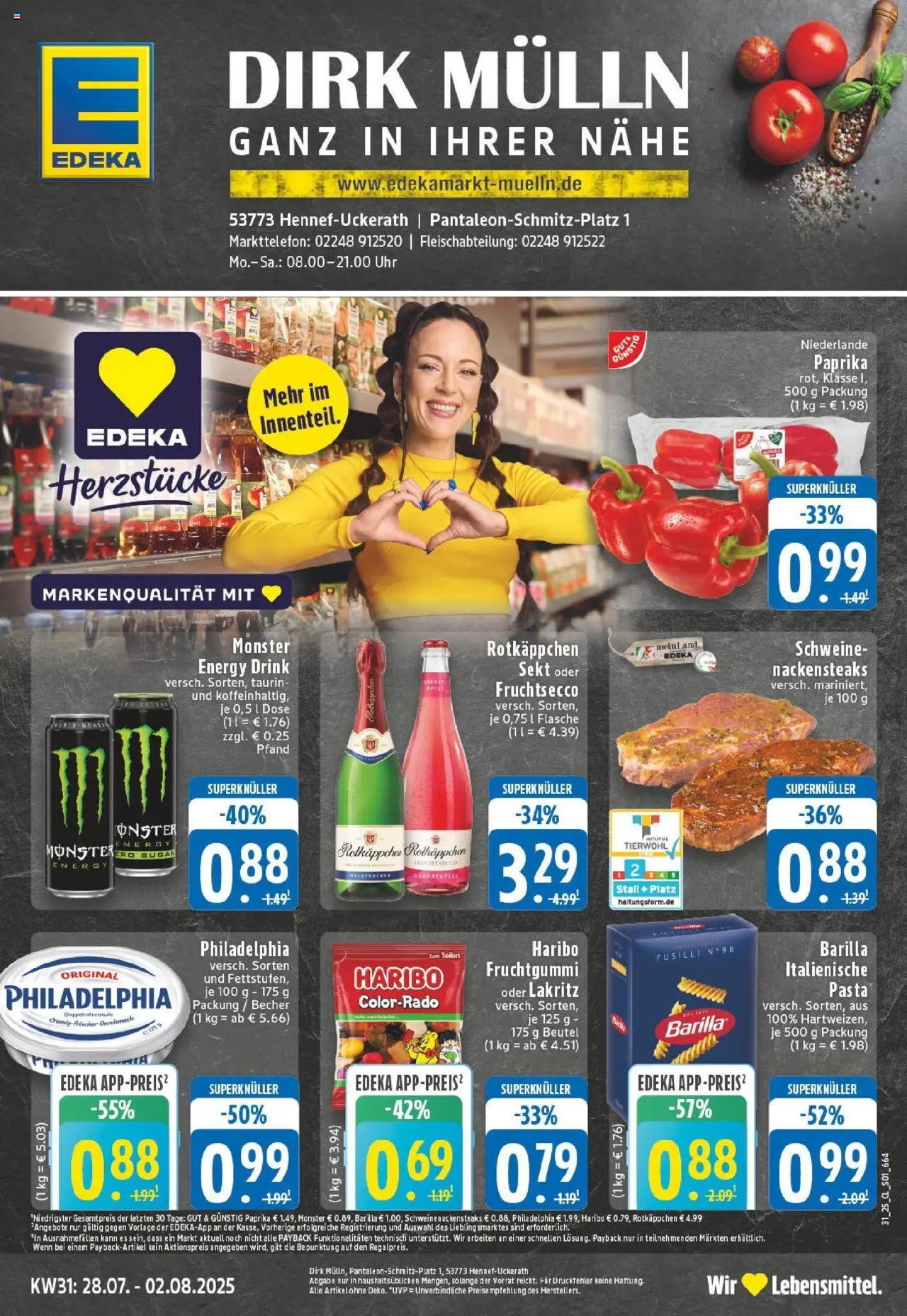 Edeka prospekt Hennef - Uckerath	 - gültig ab dem 27.07.2025 | Seite: 1 | Produkte: Granatapfel, Haribo, Äpfel, Rotkäppchen