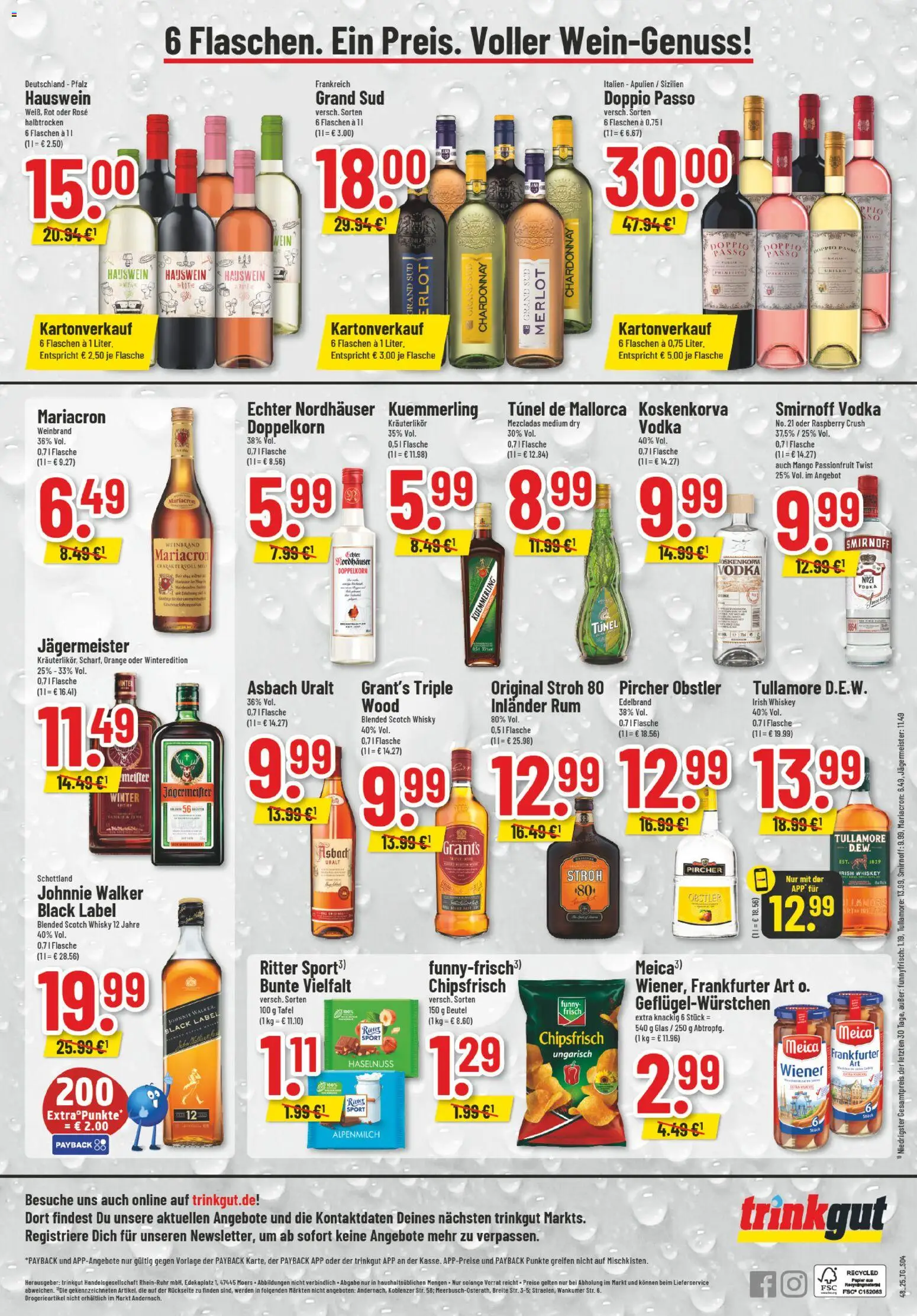 Trinkgut Prospekt – gültig ab 24.11.2025 | Seite: 10 | Produkte: Mariacron, Meica, Kuemmerling, Johnnie walker